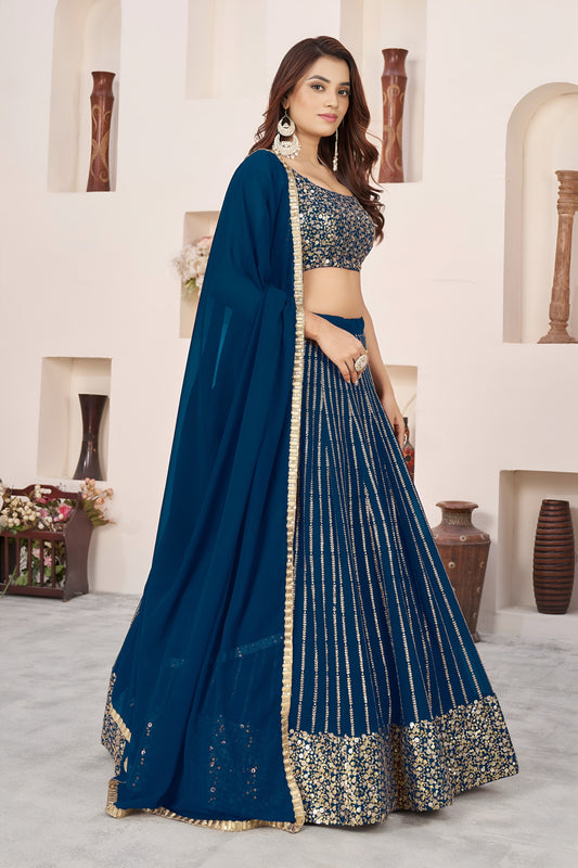 💙 Stunning Blue Sequins Lehenga Choli 💙