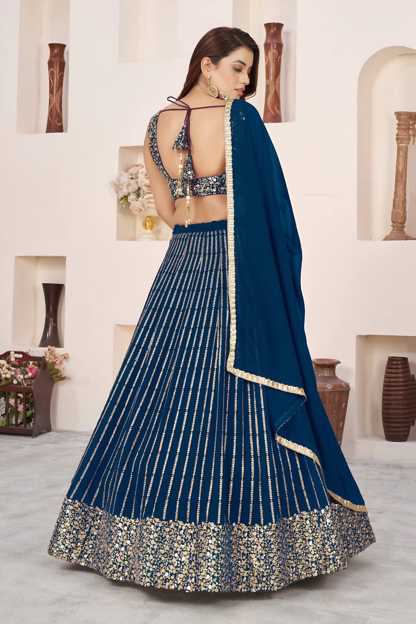 💙 Stunning Blue Sequins Lehenga Choli 💙