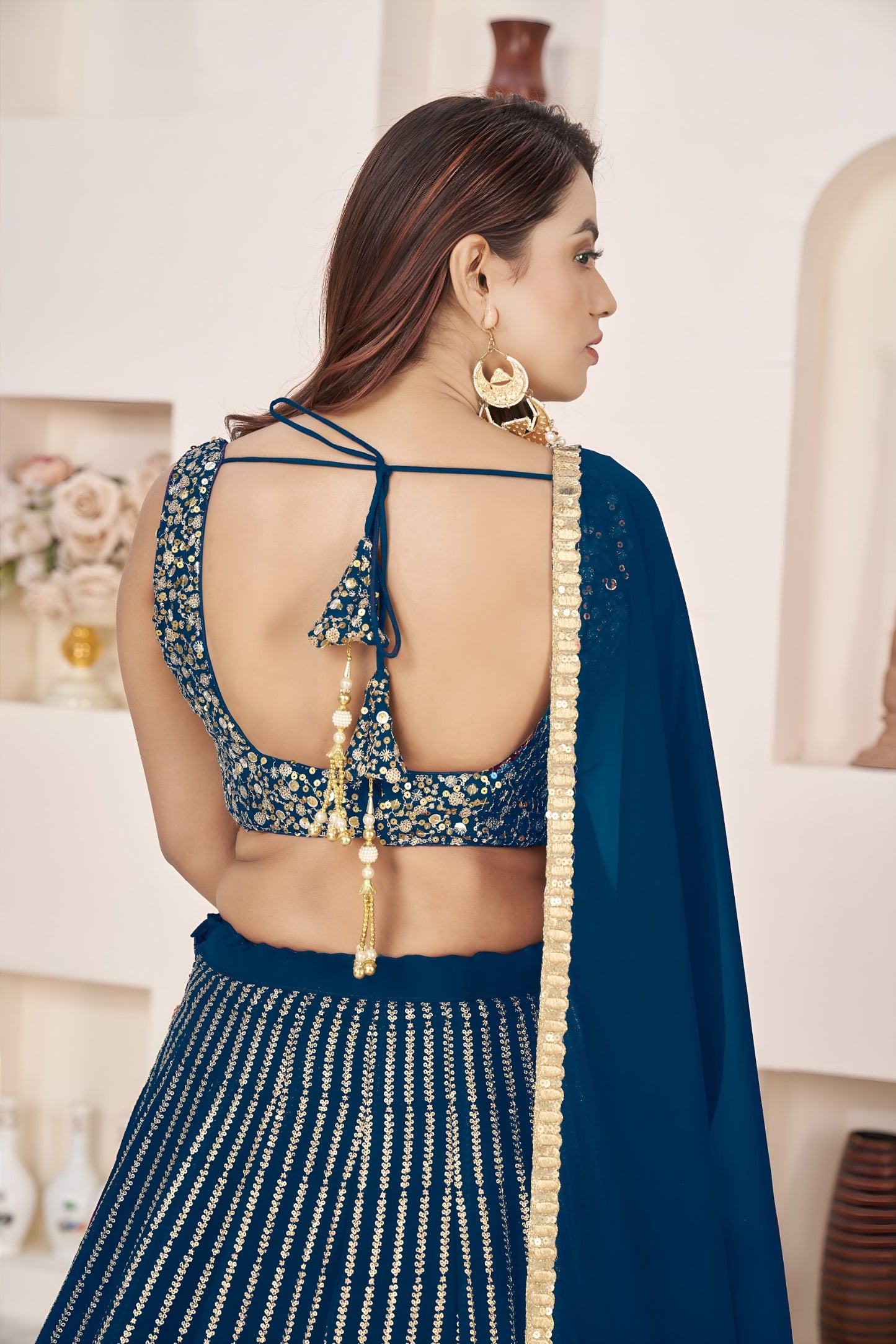 💙 Stunning Blue Sequins Lehenga Choli 💙