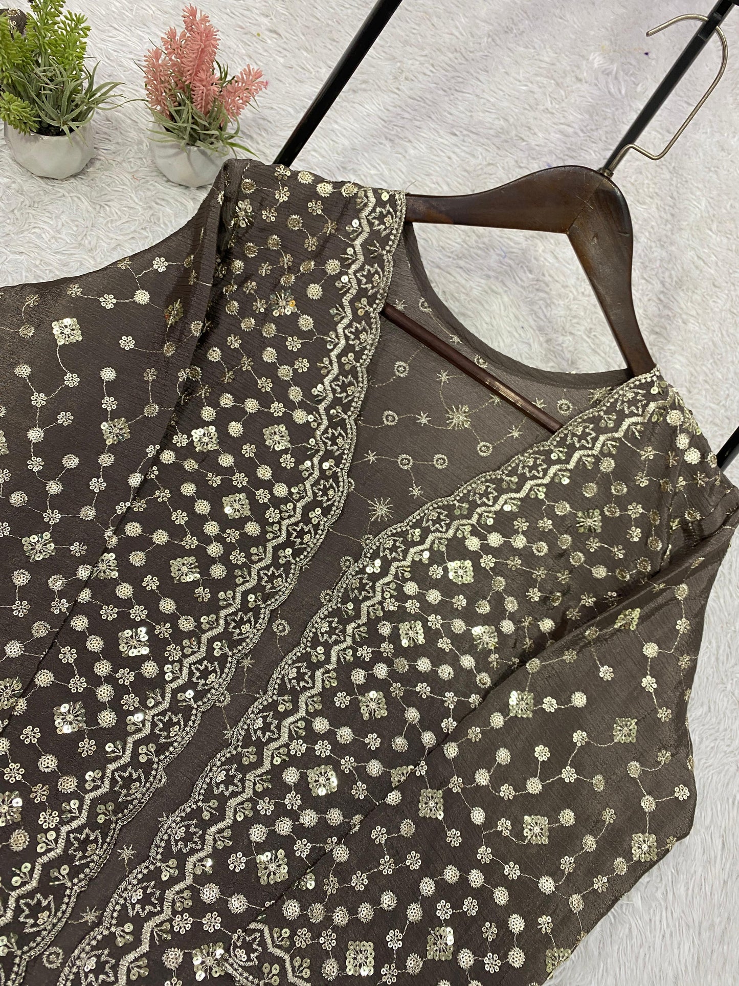✨ THIS WEDDING SEASON WEAR OUR BEAUTIFUL SEQUENCE EMBROIDERED BLOUSE, PLAZZO WITH KOTI ✨