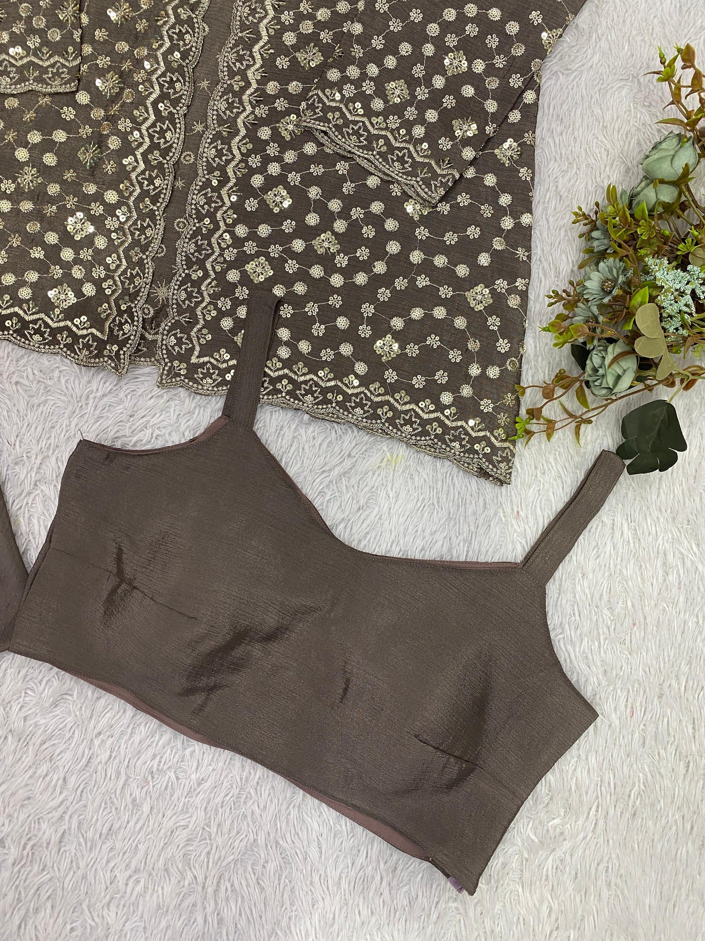 ✨ THIS WEDDING SEASON WEAR OUR BEAUTIFUL SEQUENCE EMBROIDERED BLOUSE, PLAZZO WITH KOTI ✨