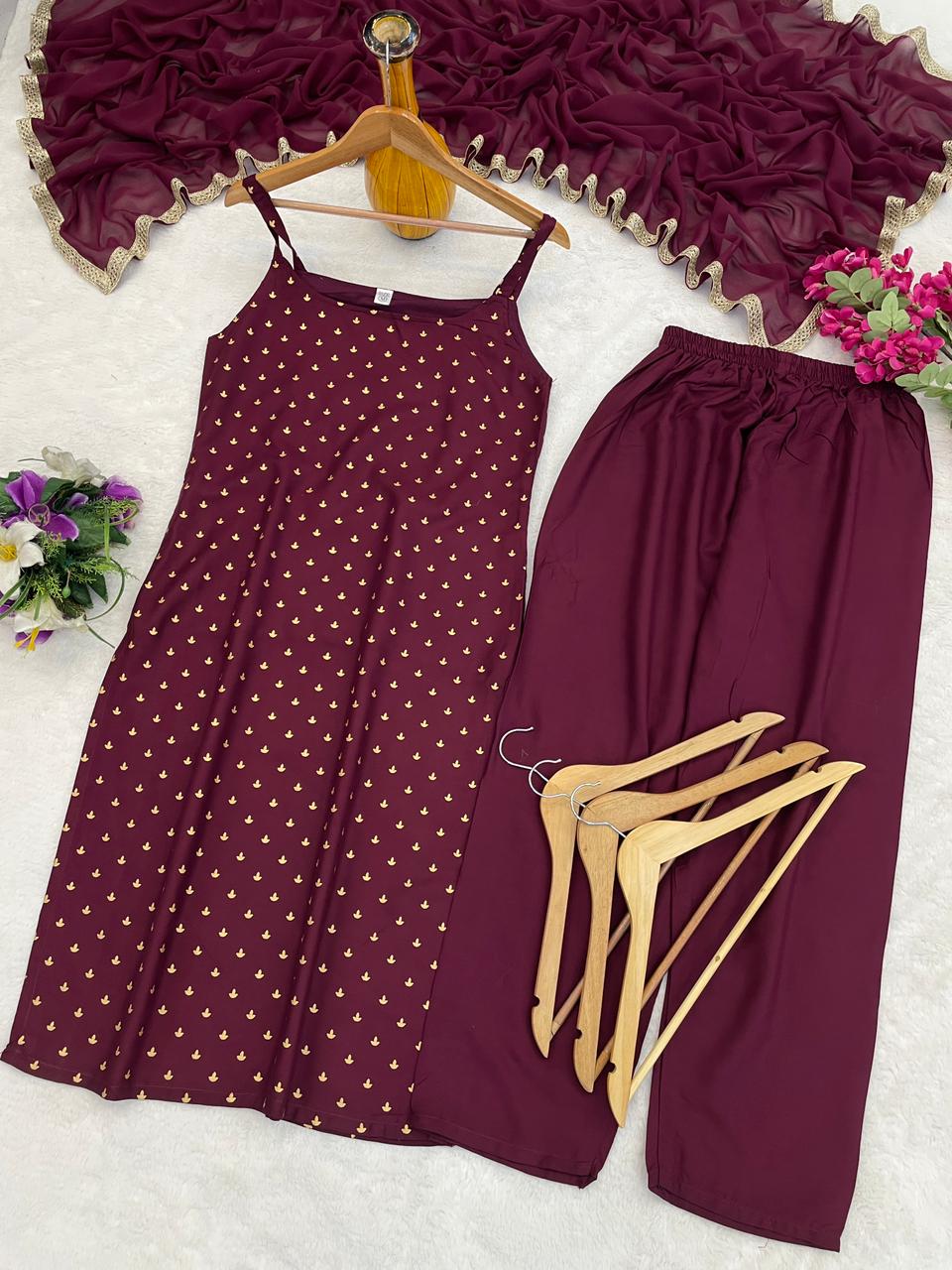 🔥Presenting New Reyon beautiful suit set and duppta