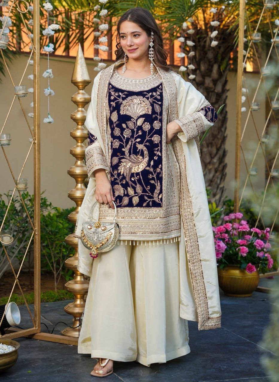 The Contrast Velvet Panel Sharara Trend