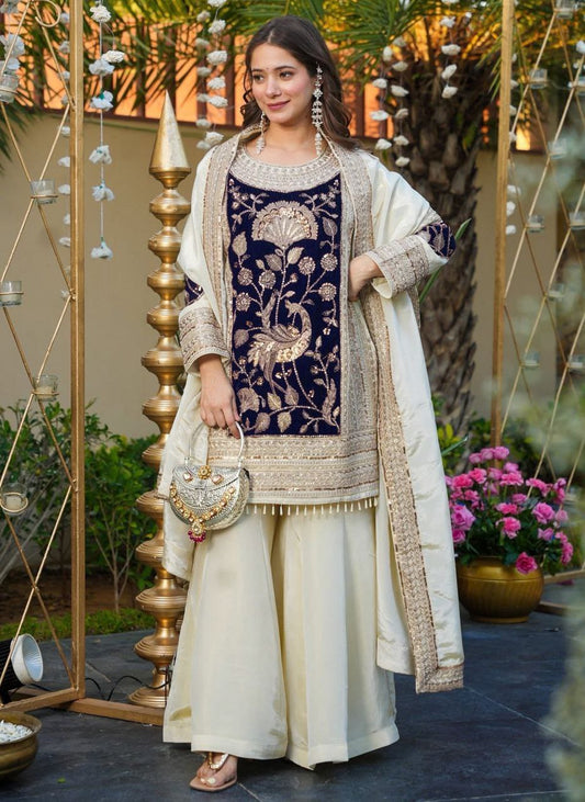 The Contrast Velvet Panel Sharara Trend