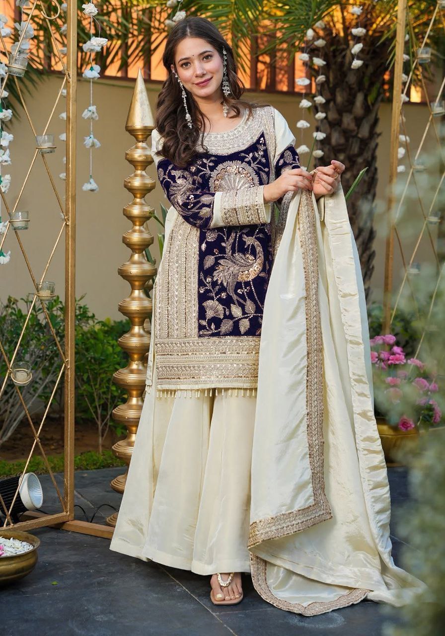 The Contrast Velvet Panel Sharara Trend