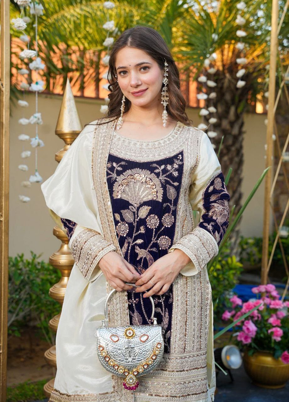 The Contrast Velvet Panel Sharara Trend
