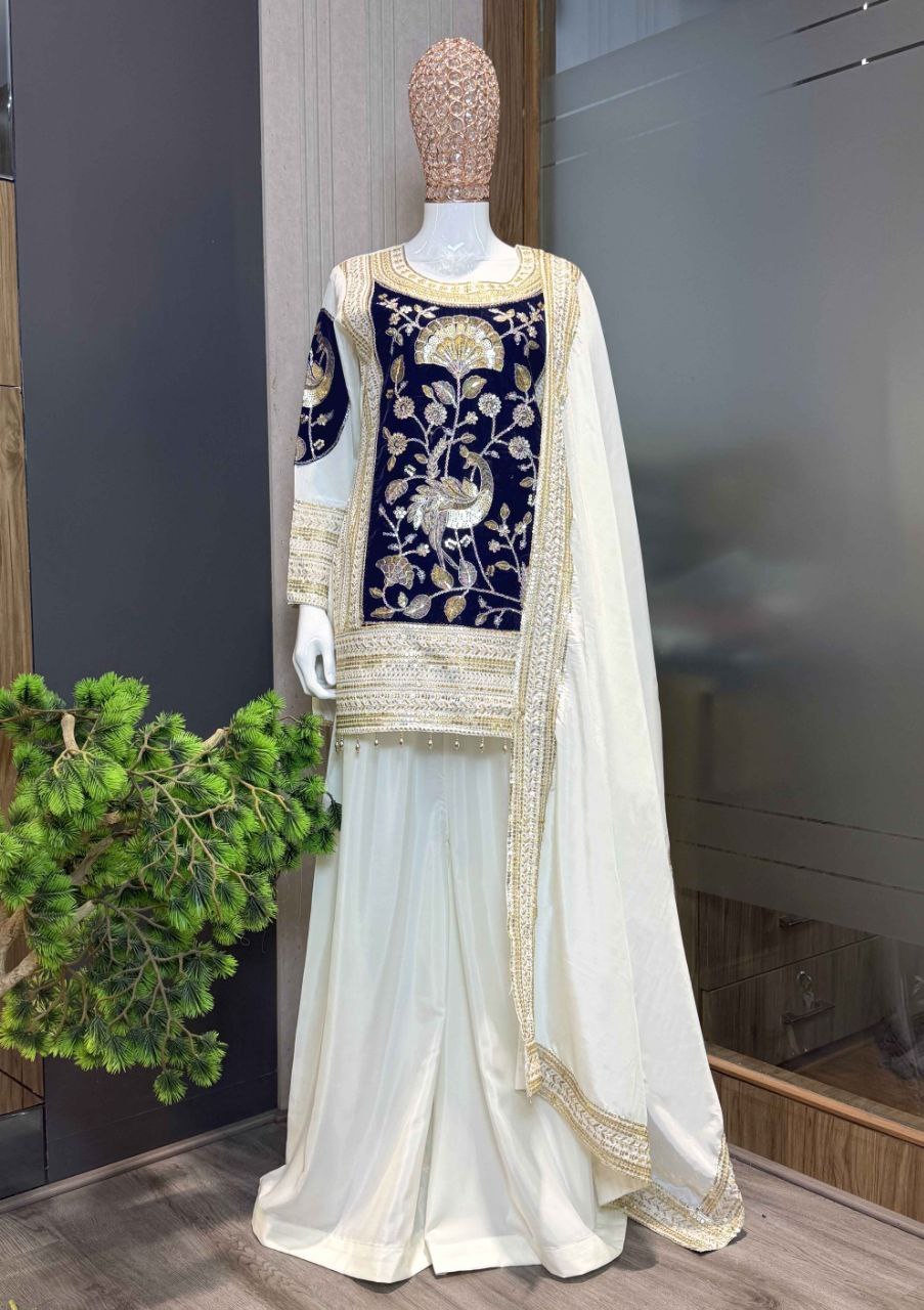 The Contrast Velvet Panel Sharara Trend