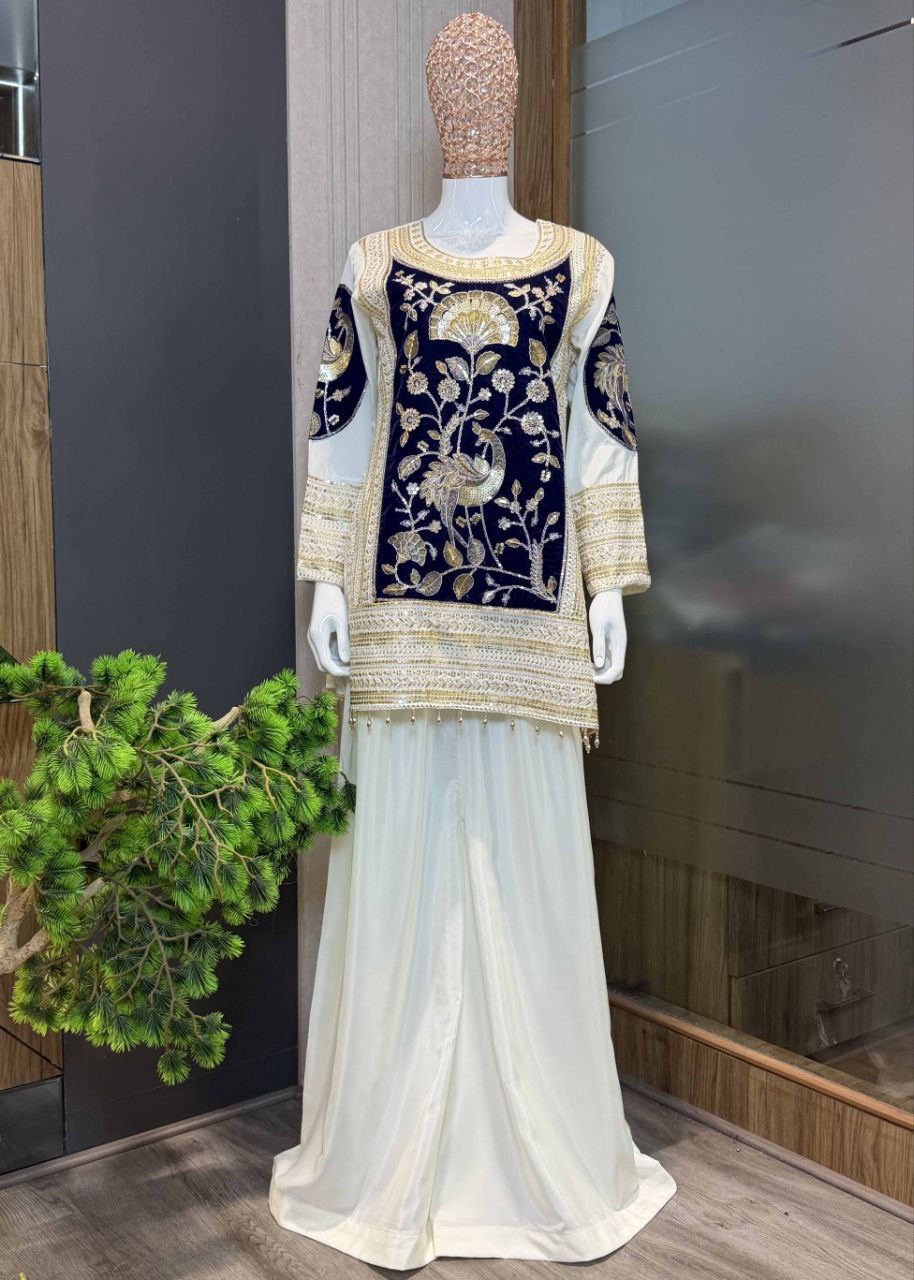 The Contrast Velvet Panel Sharara Trend