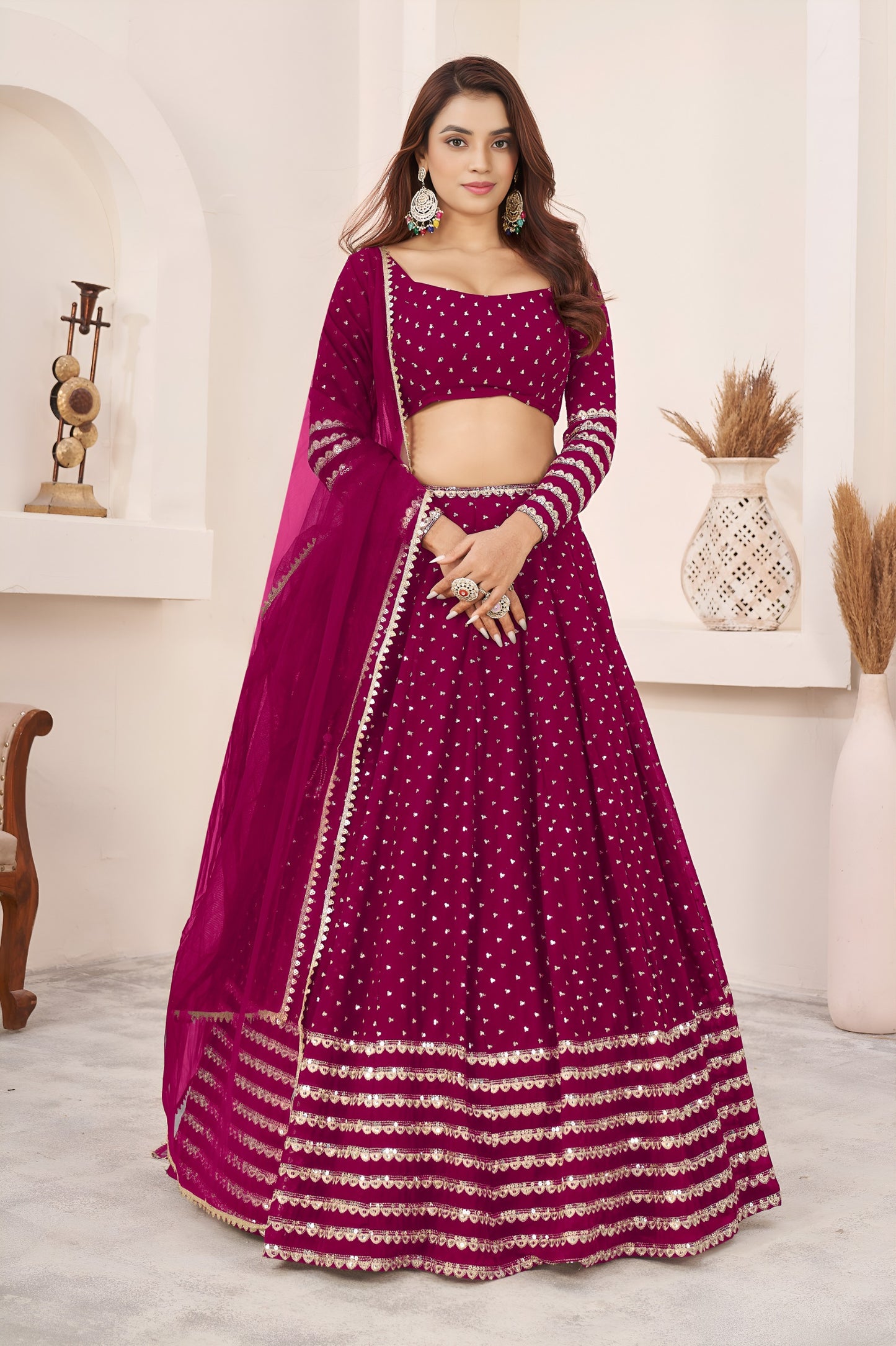 💖 Radiant Rani Pink Lehenga Choli 💖