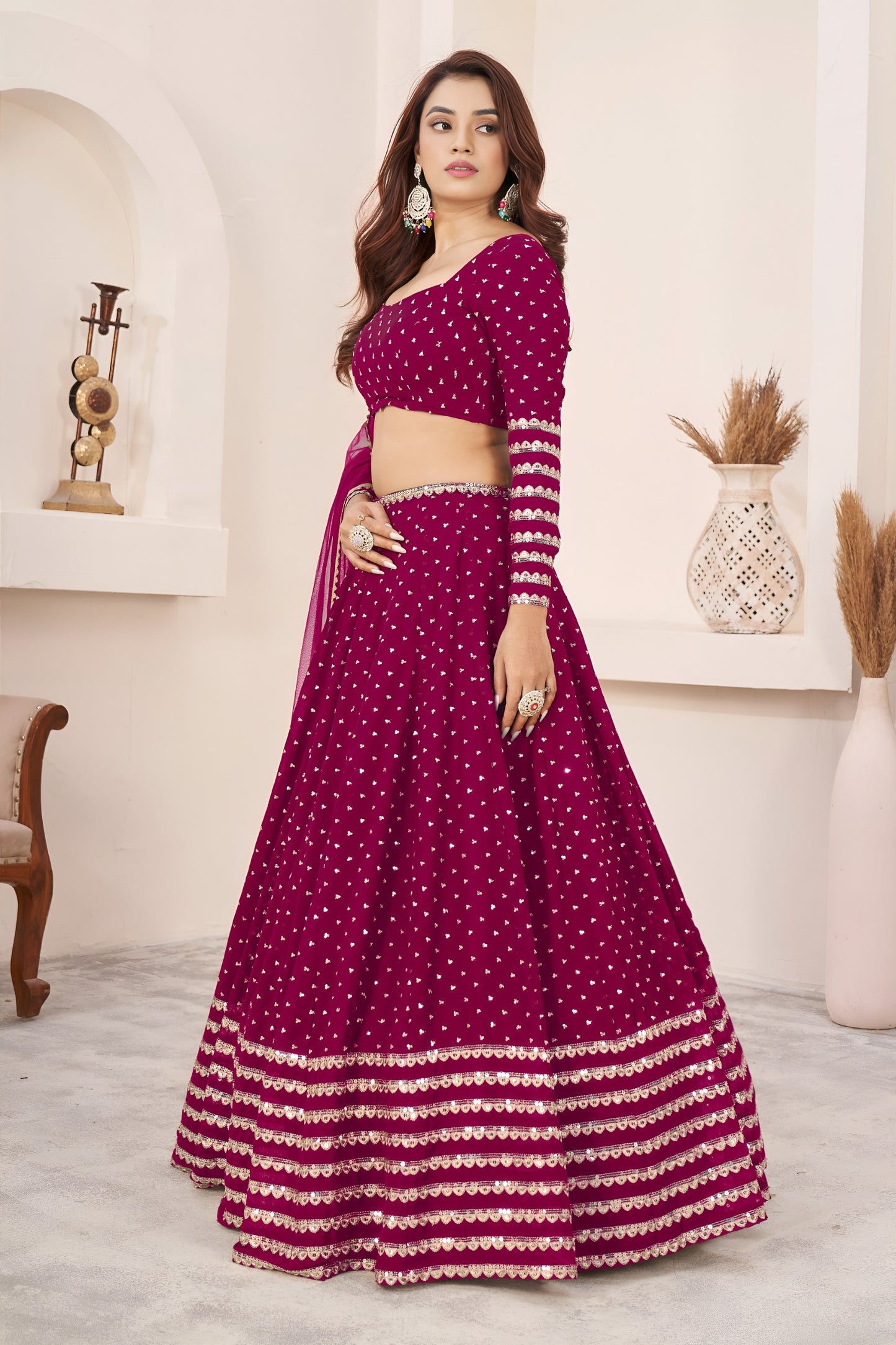 💖 Radiant Rani Pink Lehenga Choli 💖