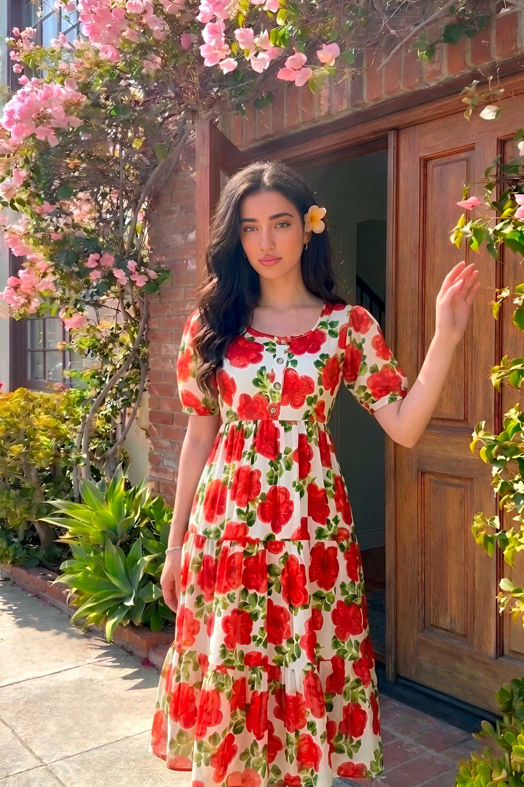When rich Vichitra silk meets the magic of florals, you get more than just a dress 💐