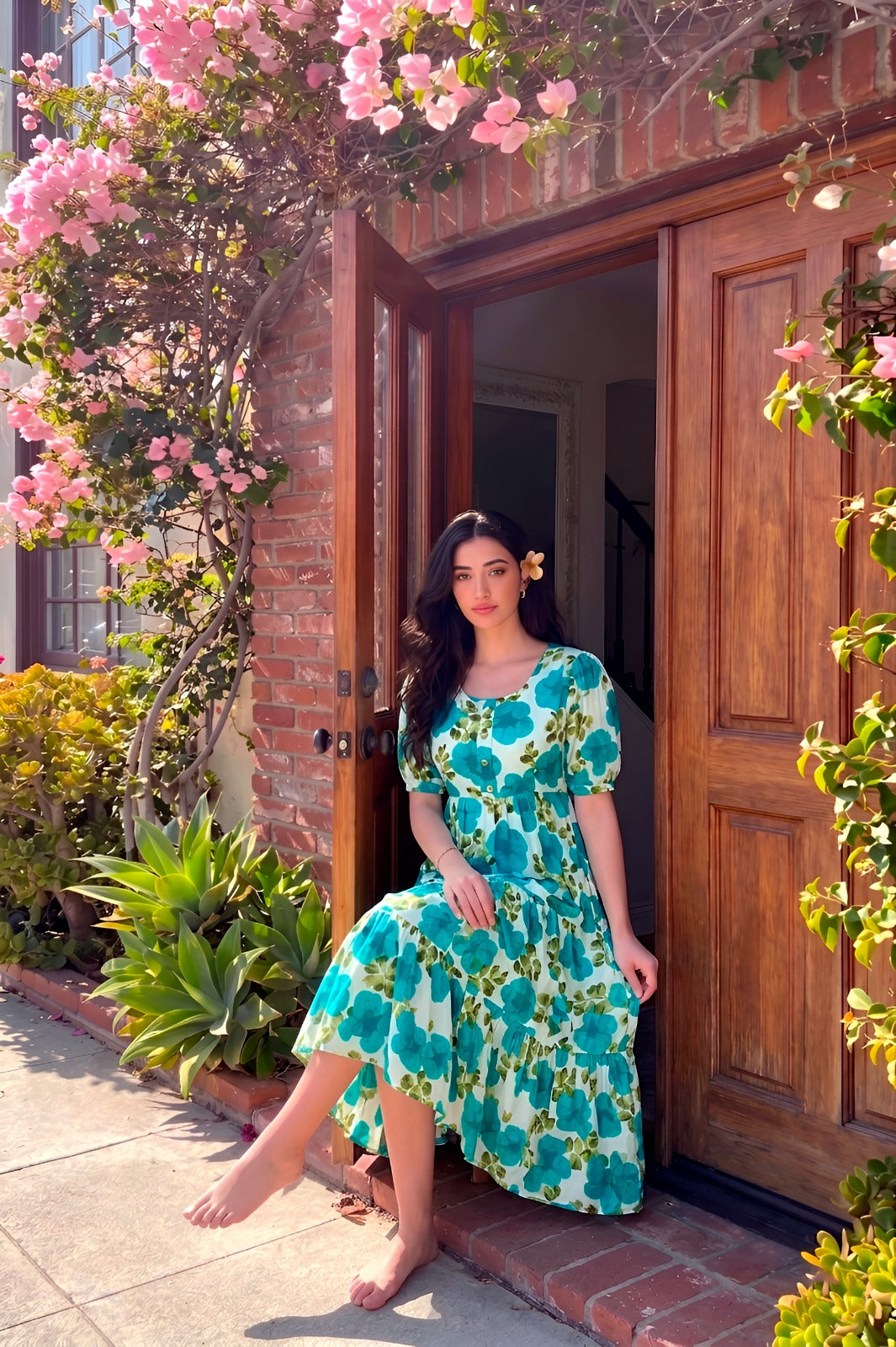 When rich Vichitra silk meets the magic of florals, you get more than just a dress 💐