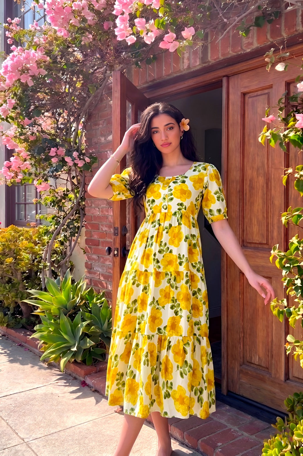 When rich Vichitra silk meets the magic of florals, you get more than just a dress 💐