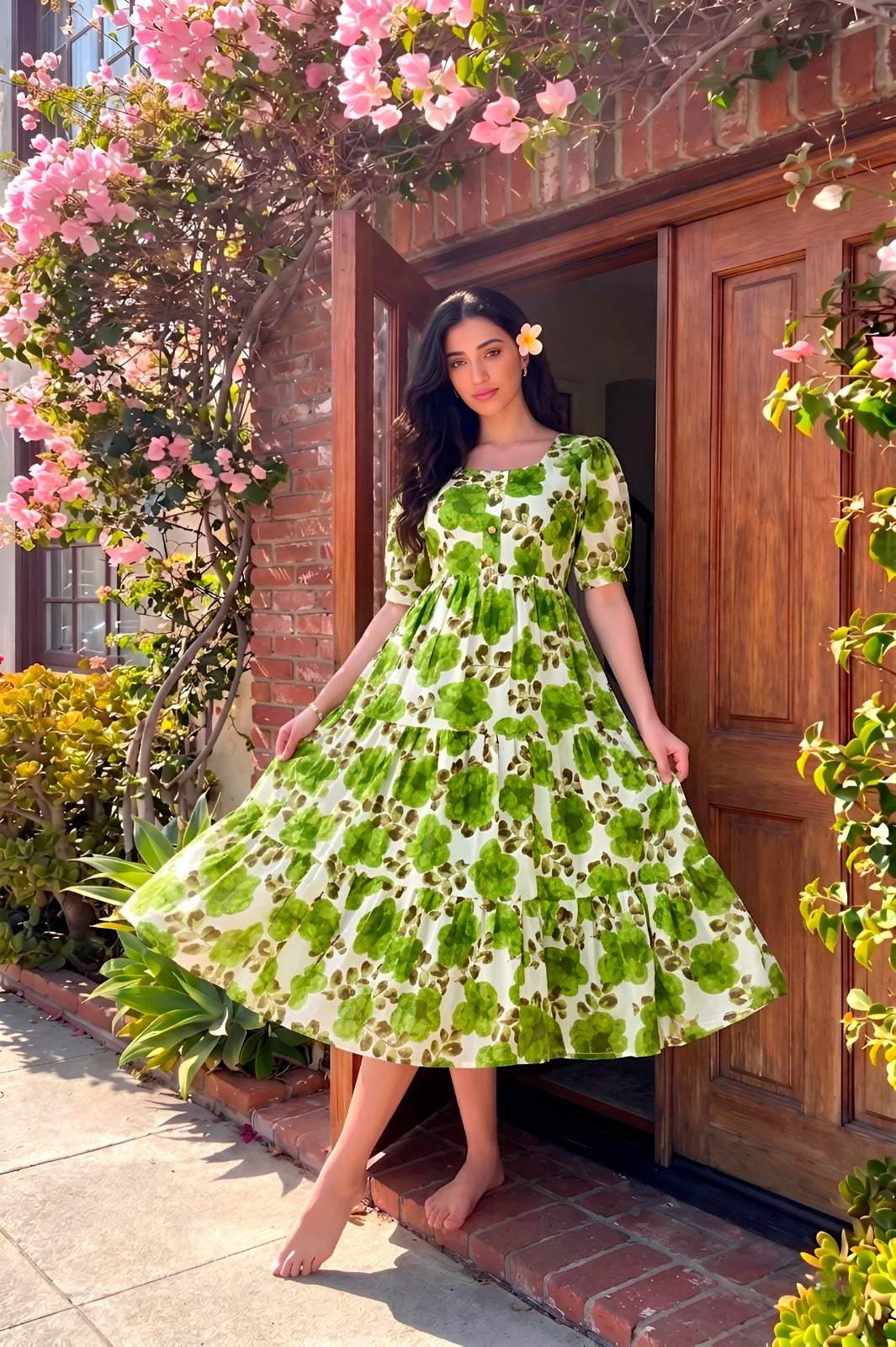 When rich Vichitra silk meets the magic of florals, you get more than just a dress 💐