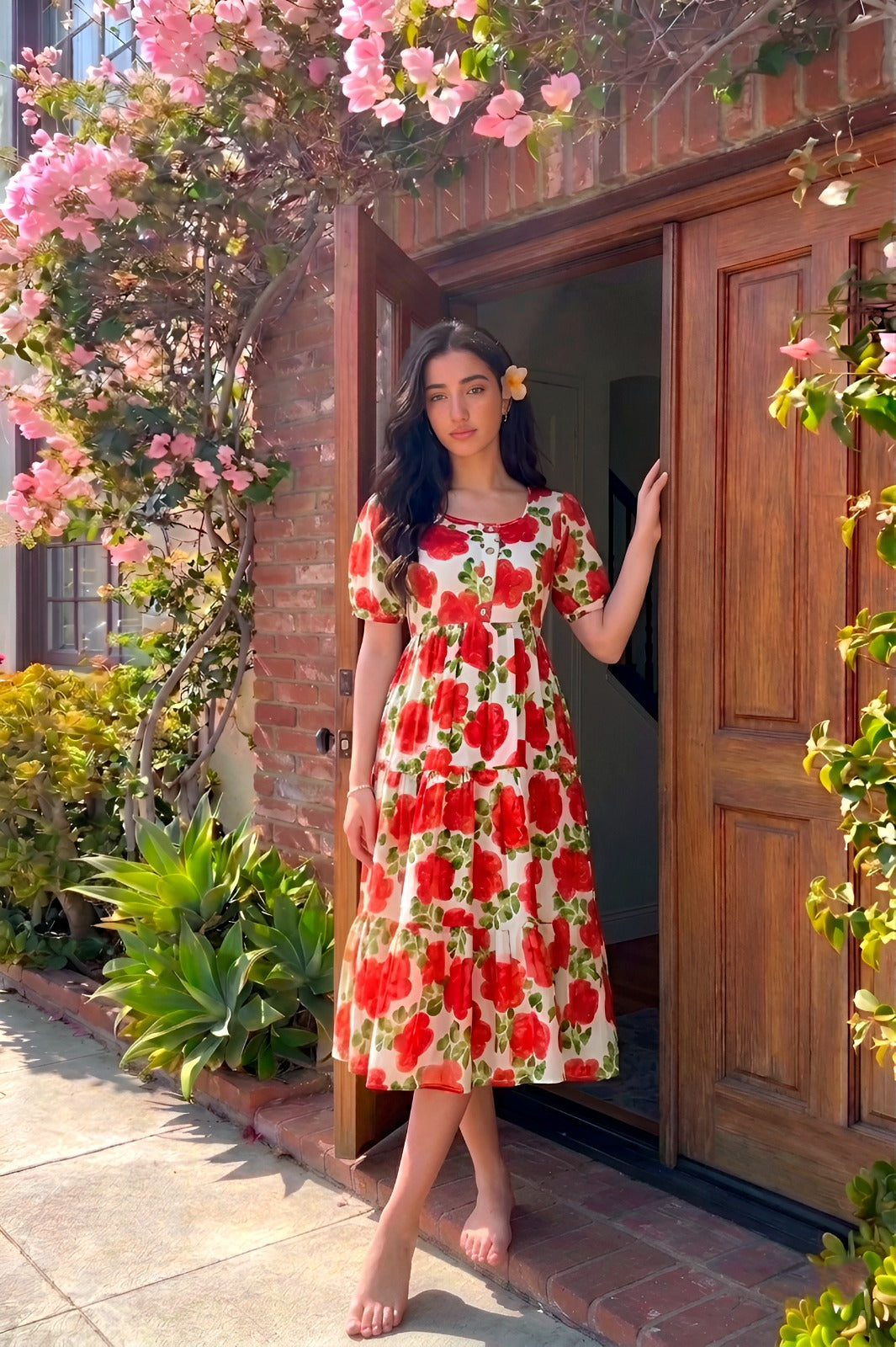 When rich Vichitra silk meets the magic of florals, you get more than just a dress 💐