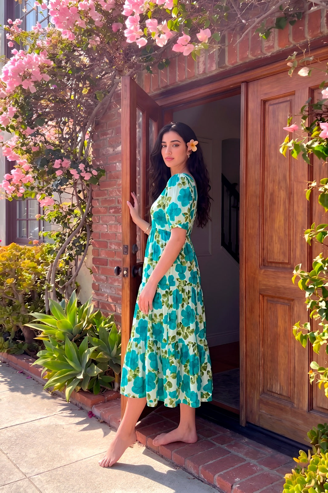 When rich Vichitra silk meets the magic of florals, you get more than just a dress 💐