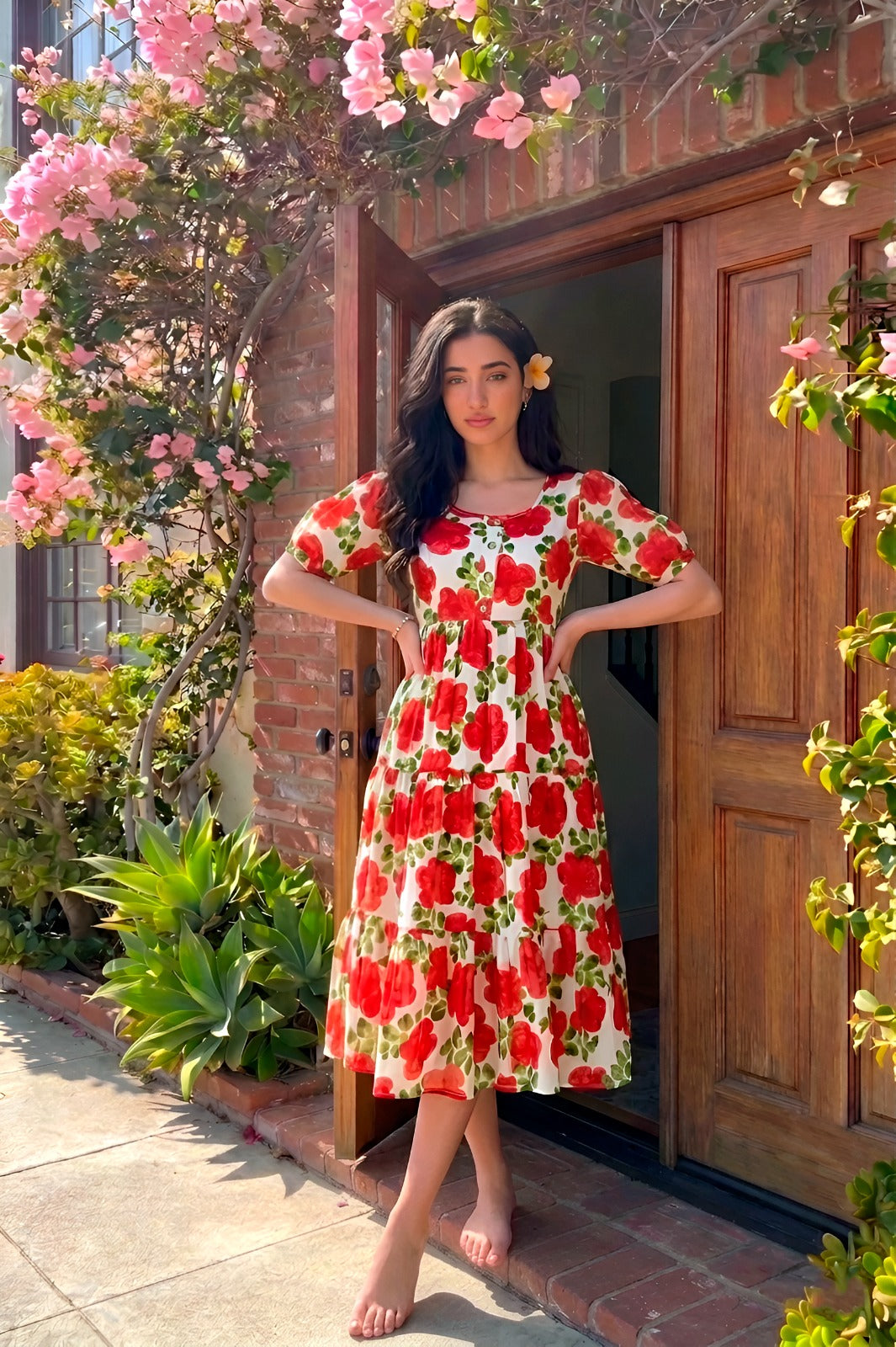 When rich Vichitra silk meets the magic of florals, you get more than just a dress 💐