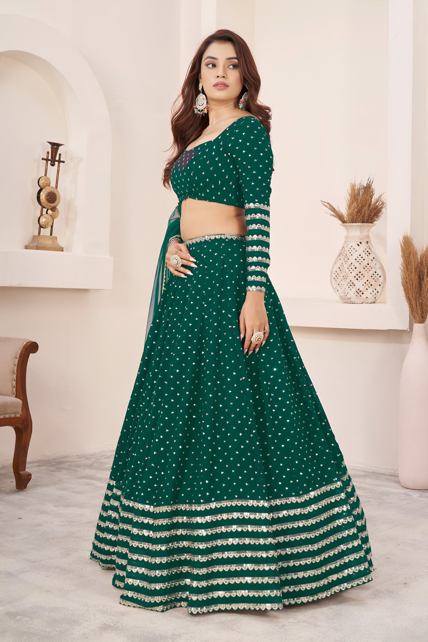 💚 Elegant Teal Green Lehenga Choli 💚