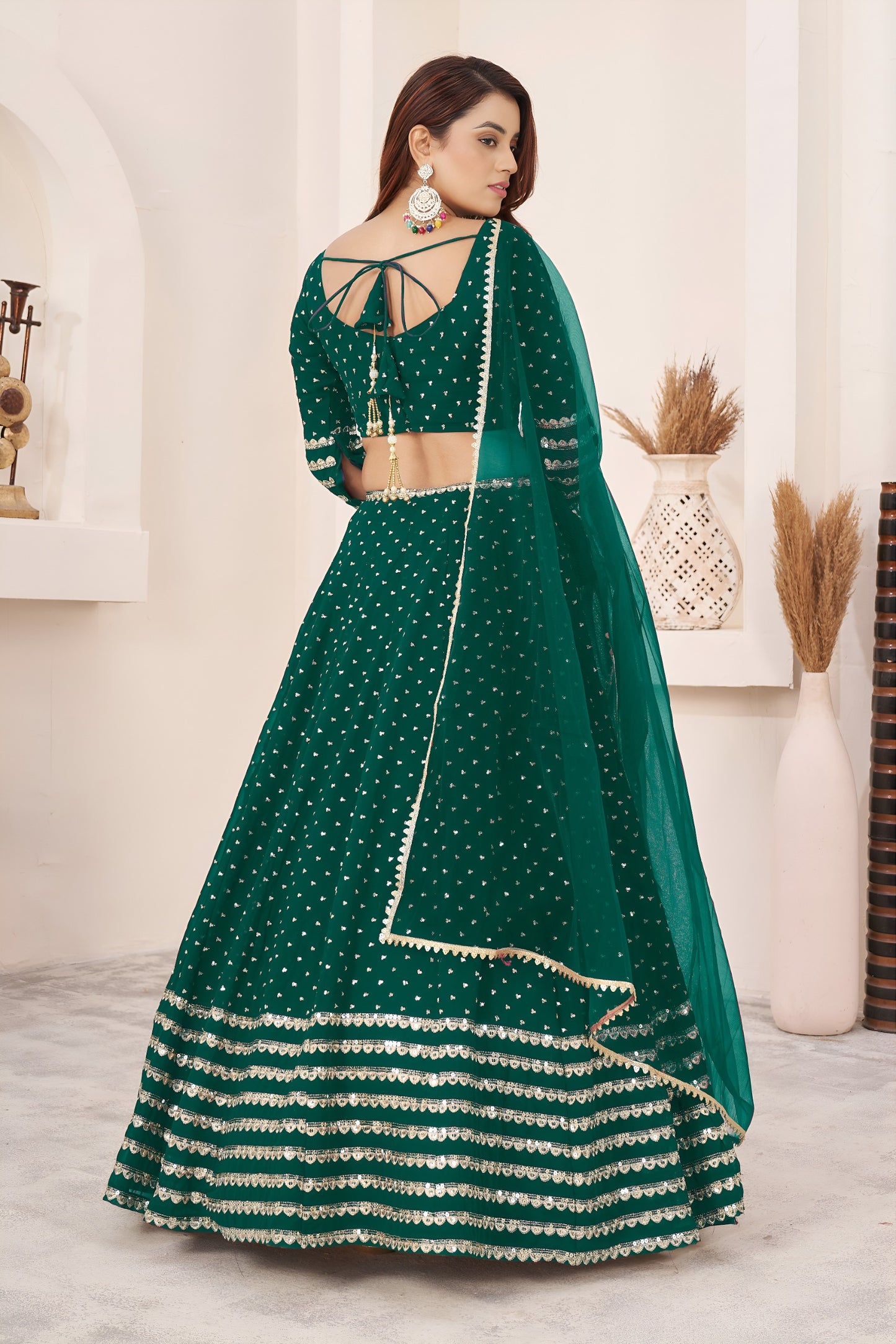 💚 Elegant Teal Green Lehenga Choli 💚