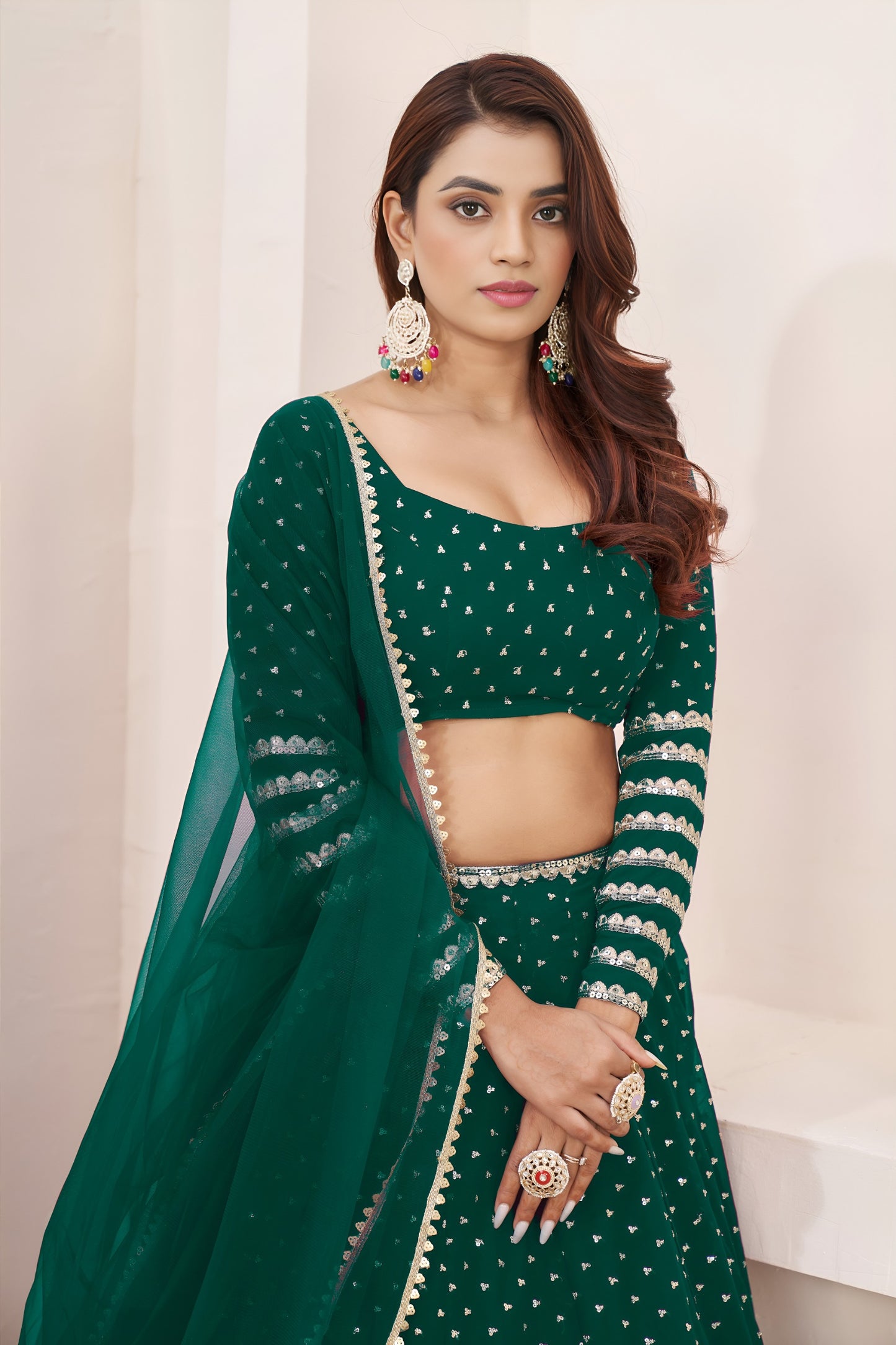 💚 Elegant Teal Green Lehenga Choli 💚