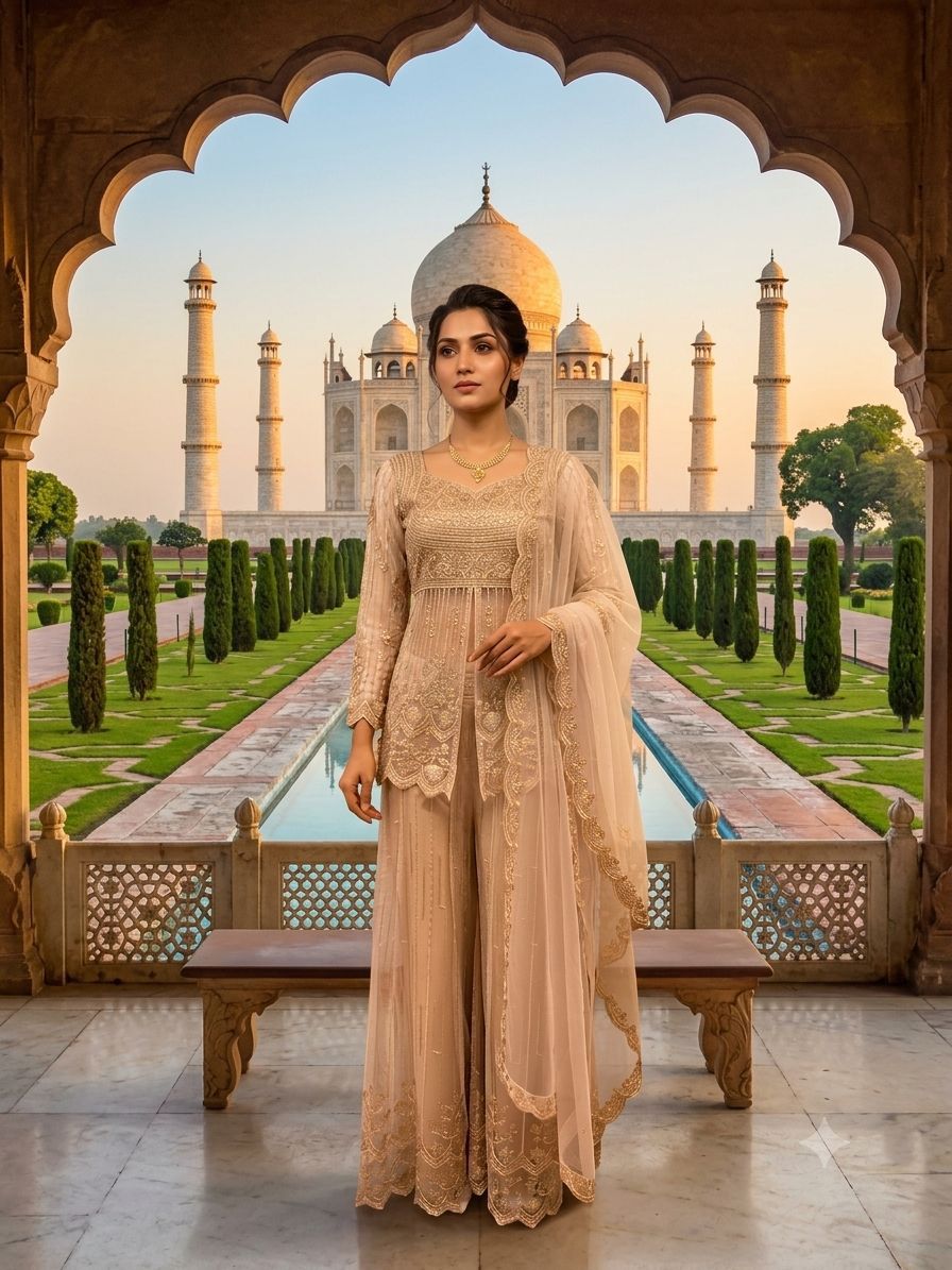 ✨ THIS SEASON WEAR OUR BEAUTIFUL AND HEAVY INDO-WESTERN FITS SEQUENCE EMBROIDERED TOP , PLAZZO WITH DUPATTA ✨