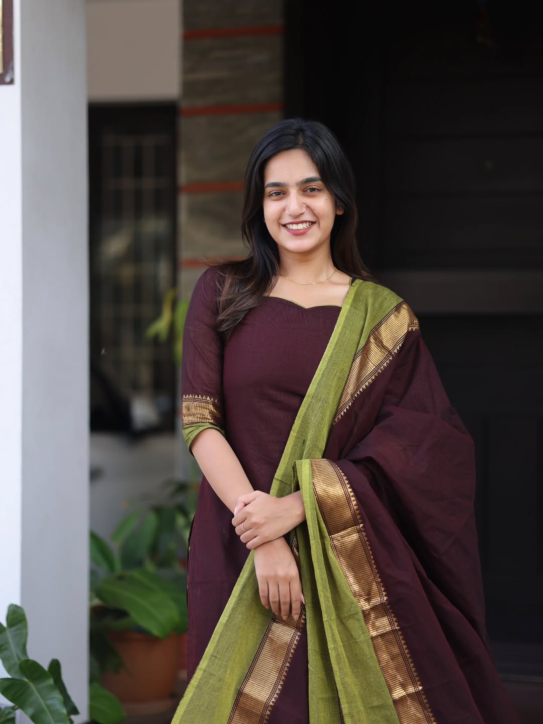 Elegant Kanchi Cotton Fabric Calf Length Straight Kurta Set