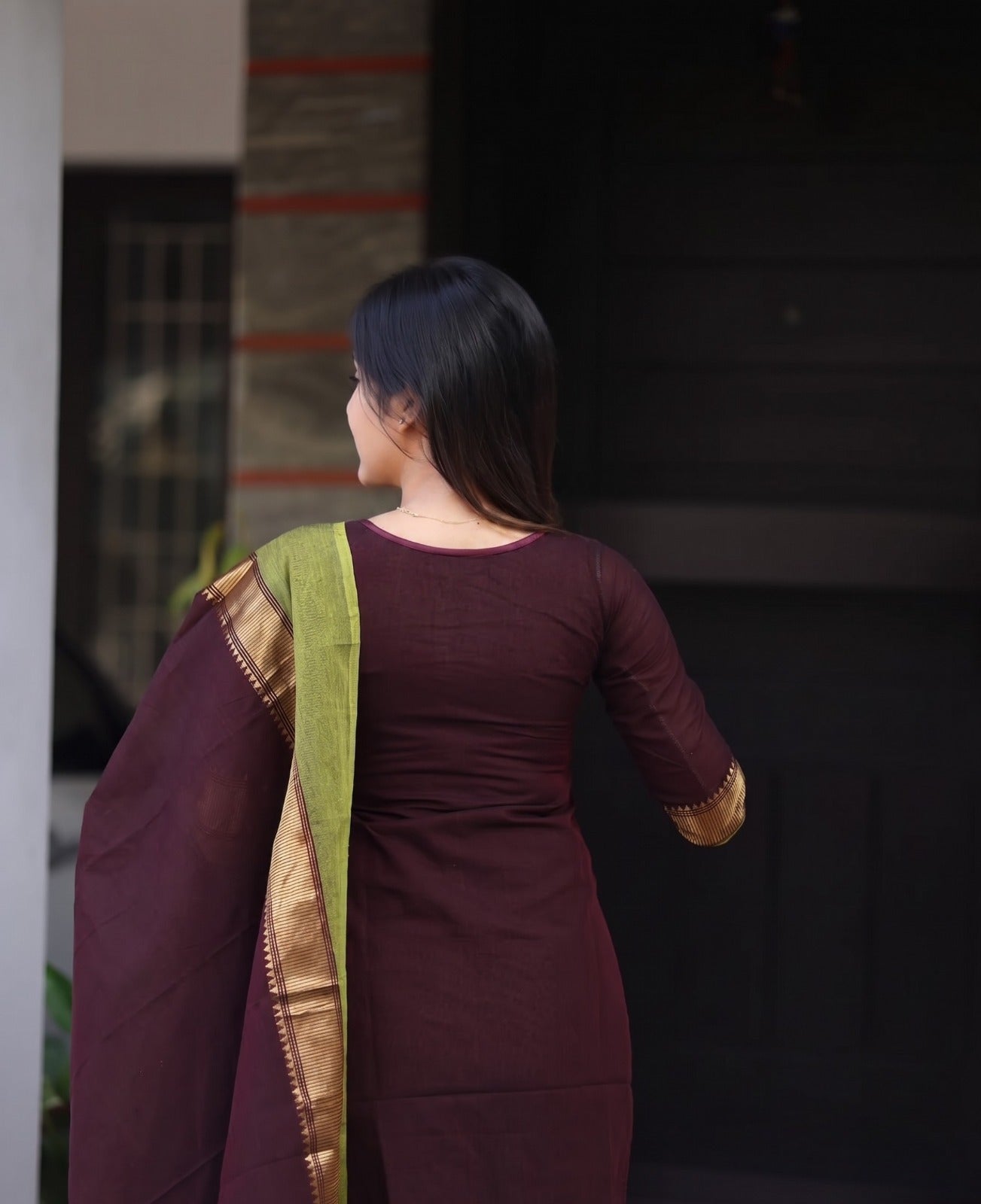 Elegant Kanchi Cotton Fabric Calf Length Straight Kurta Set