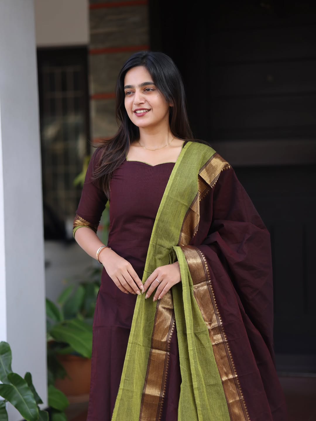 Elegant Kanchi Cotton Fabric Calf Length Straight Kurta Set