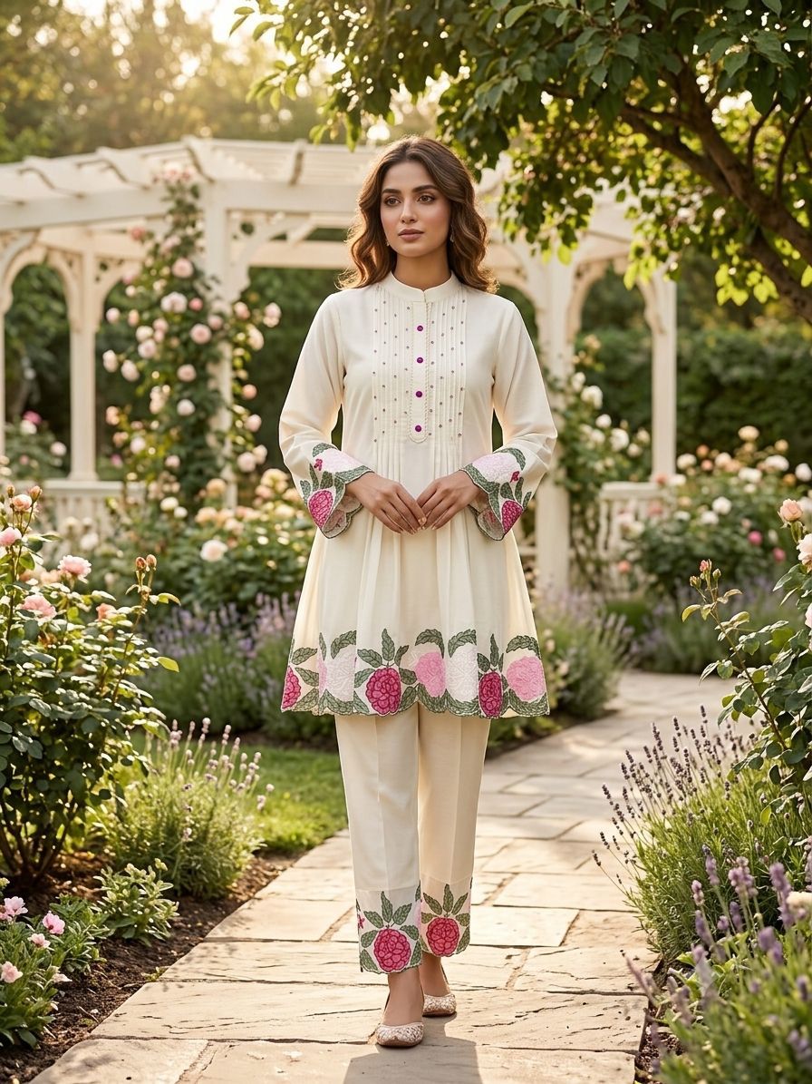 _✨ THIS SUMMER SEASON WEAR TRENDY CO-ORD SET WITH EMBROIDERY WORK✨_