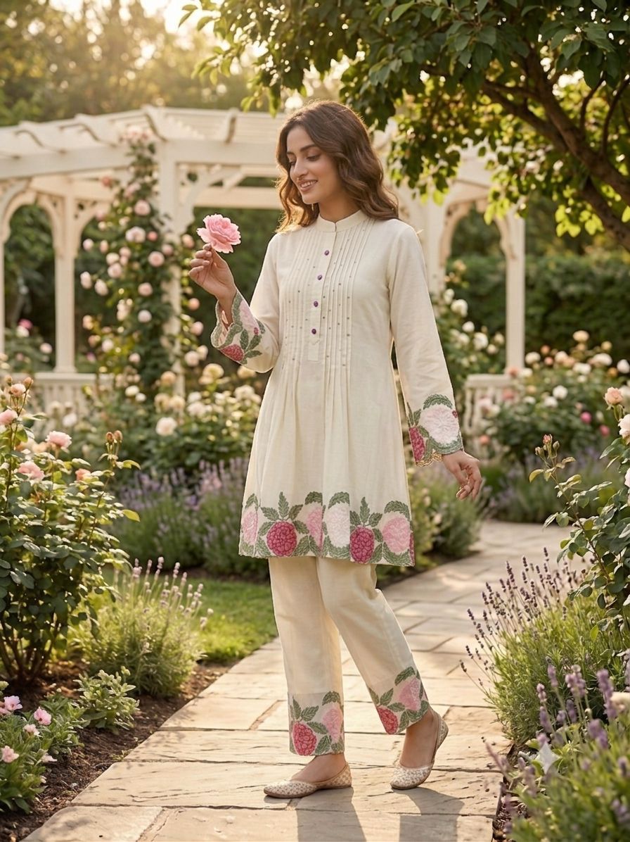 _✨ THIS SUMMER SEASON WEAR TRENDY CO-ORD SET WITH EMBROIDERY WORK✨_