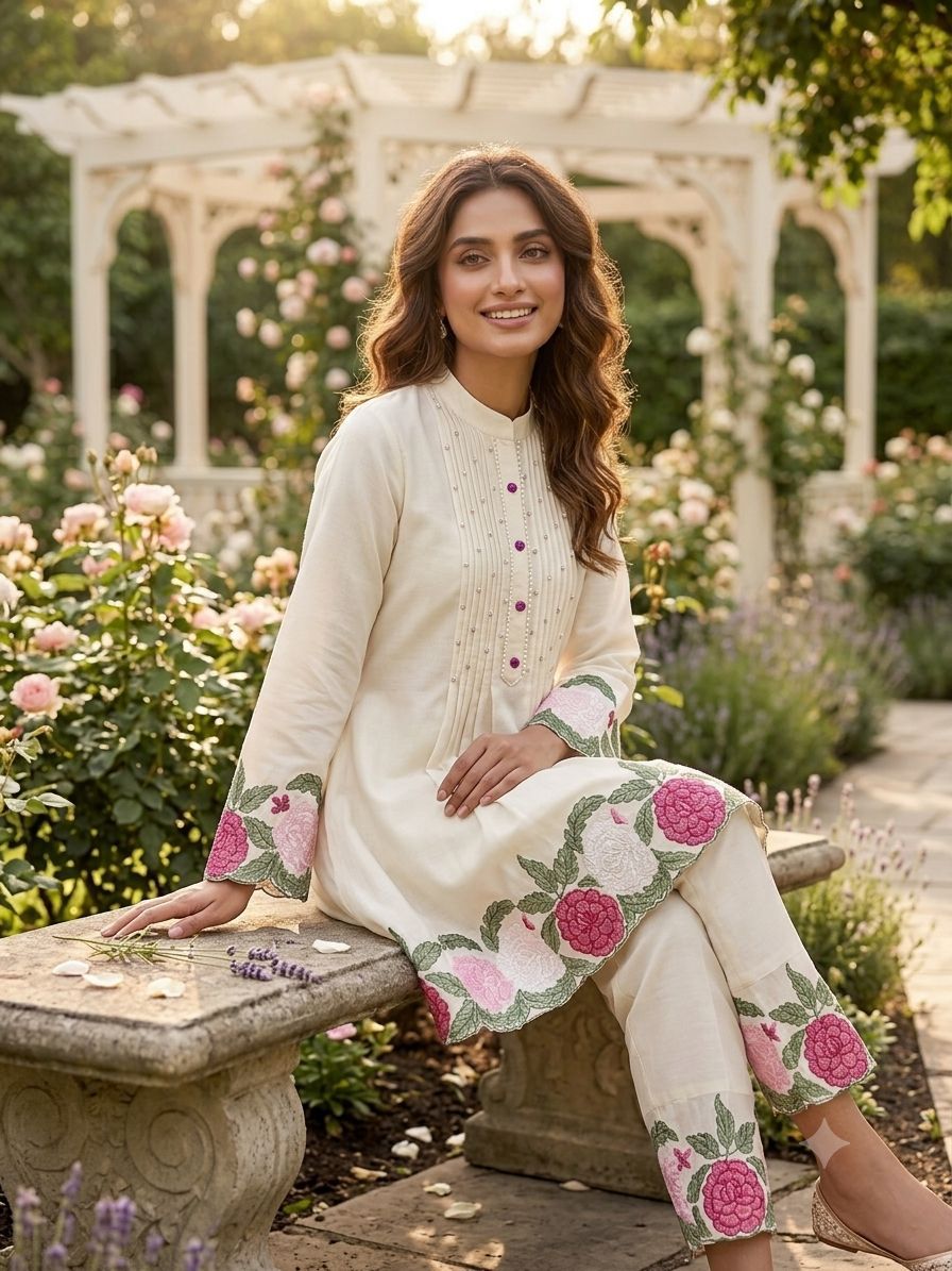 _✨ THIS SUMMER SEASON WEAR TRENDY CO-ORD SET WITH EMBROIDERY WORK✨_