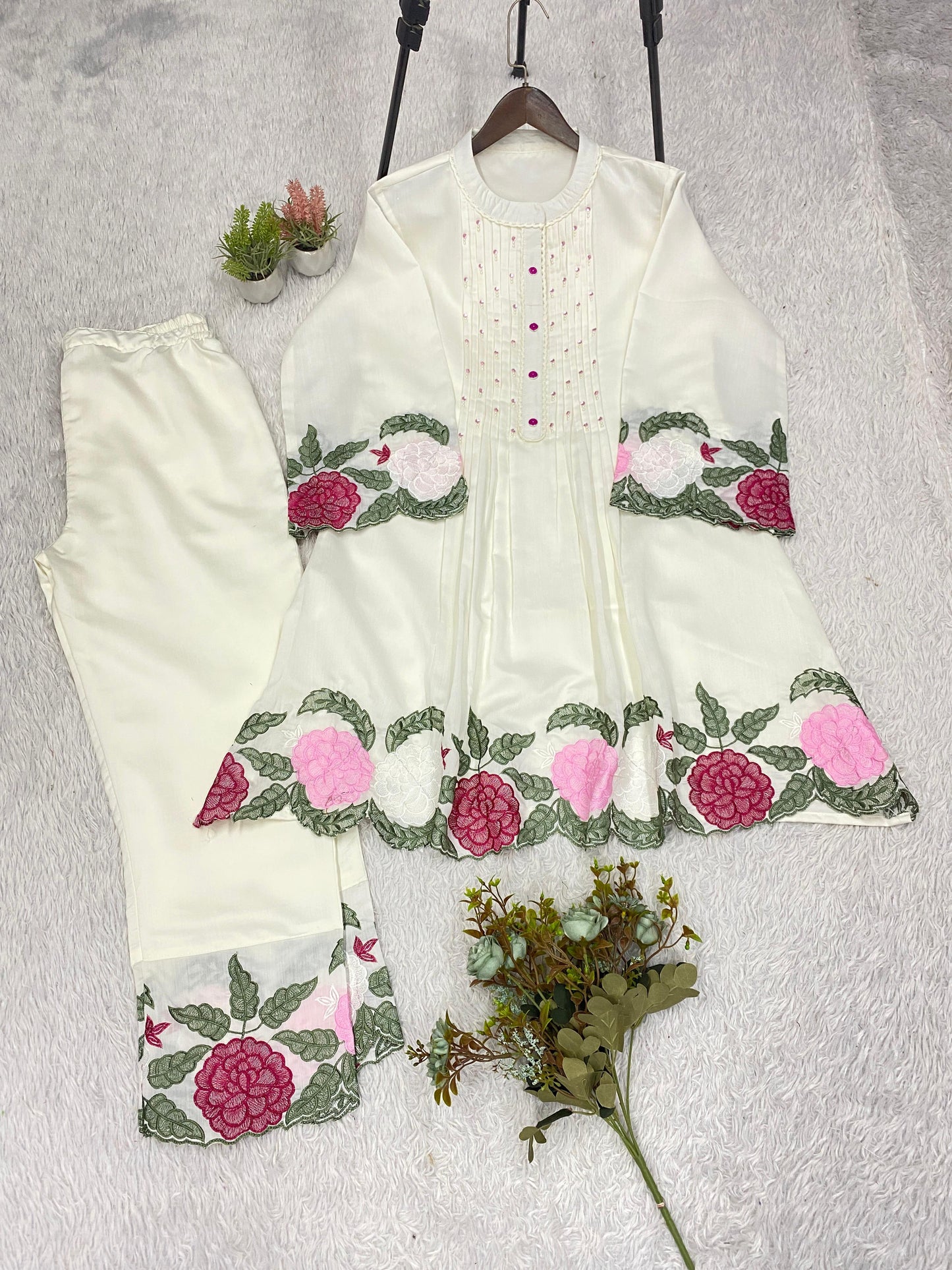 _✨ THIS SUMMER SEASON WEAR TRENDY CO-ORD SET WITH EMBROIDERY WORK✨_