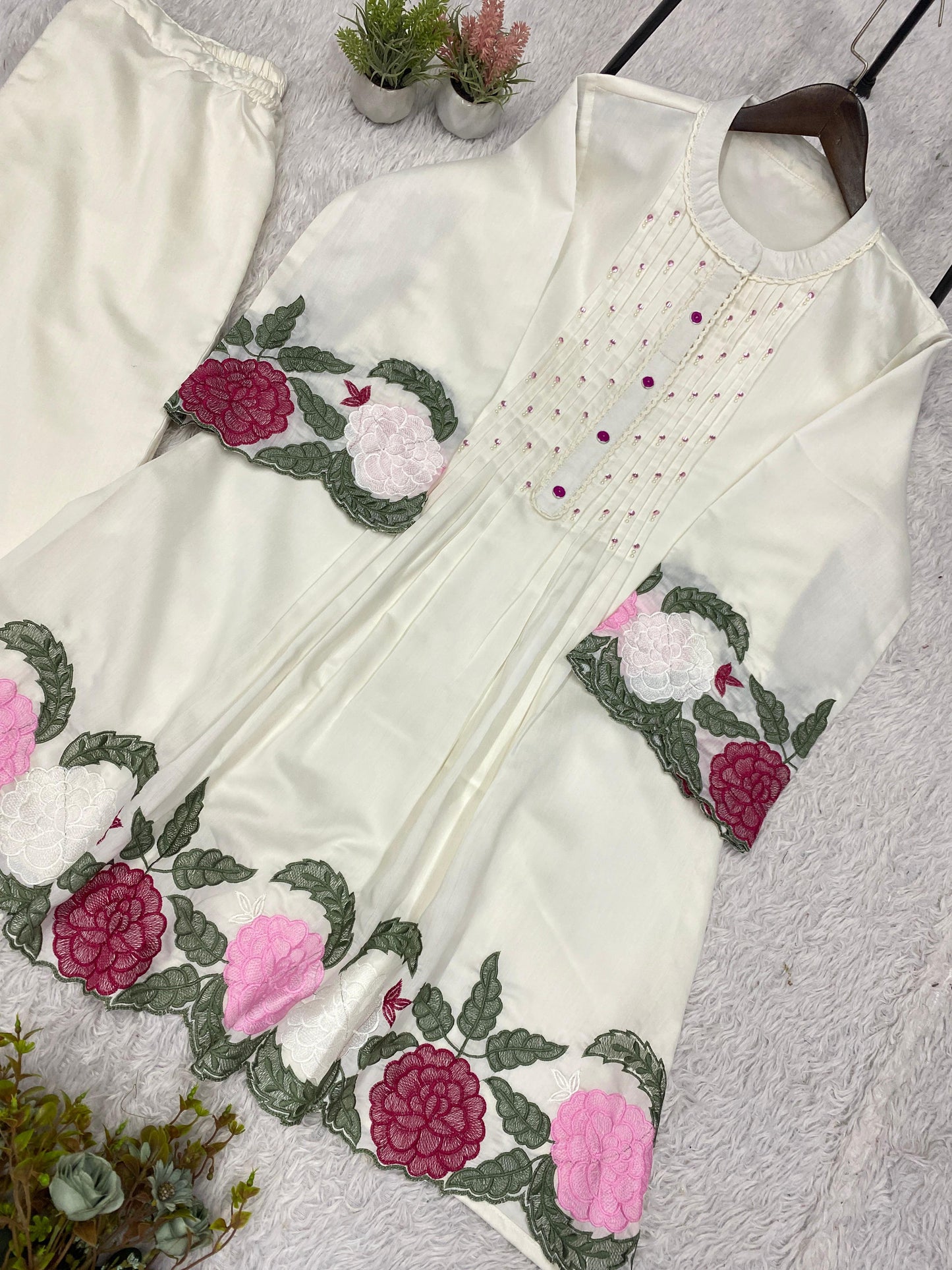 _✨ THIS SUMMER SEASON WEAR TRENDY CO-ORD SET WITH EMBROIDERY WORK✨_