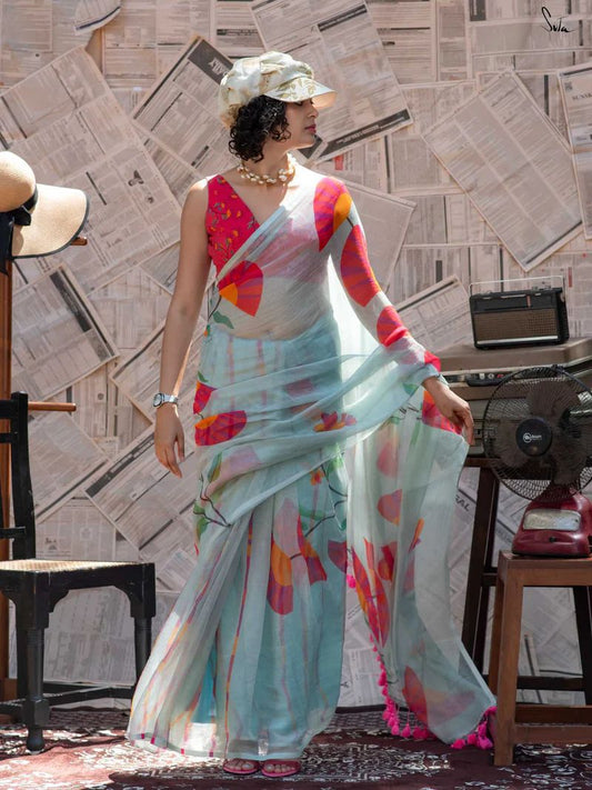 Traditional Saree with Vintage Accents