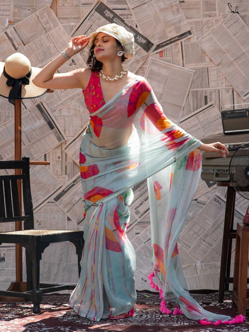 Traditional Saree with Vintage Accents