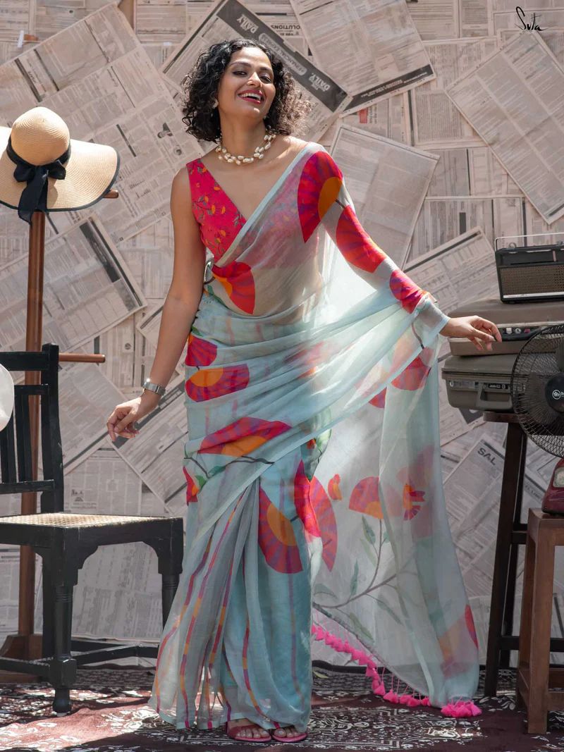 Traditional Saree with Vintage Accents