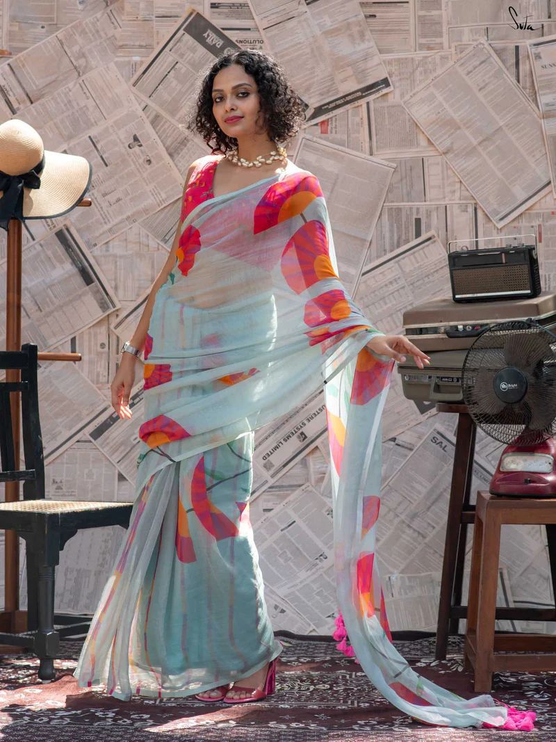 Traditional Saree with Vintage Accents