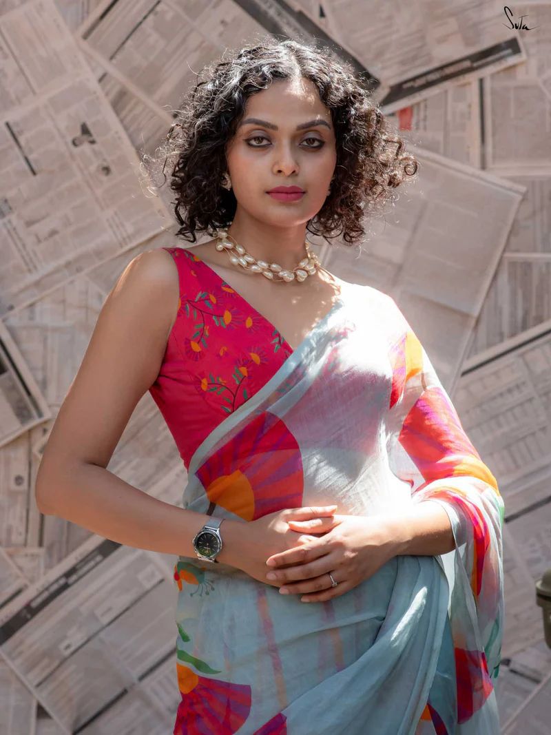 Traditional Saree with Vintage Accents