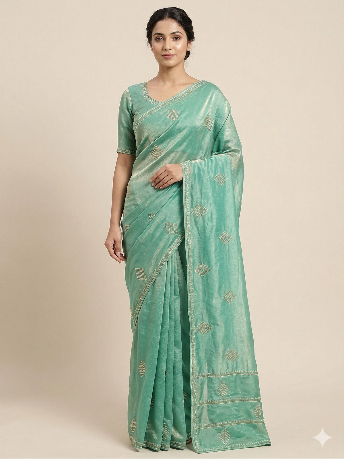 A Study in Minimalist Studio Lighting and Timeless Saree Drapes
