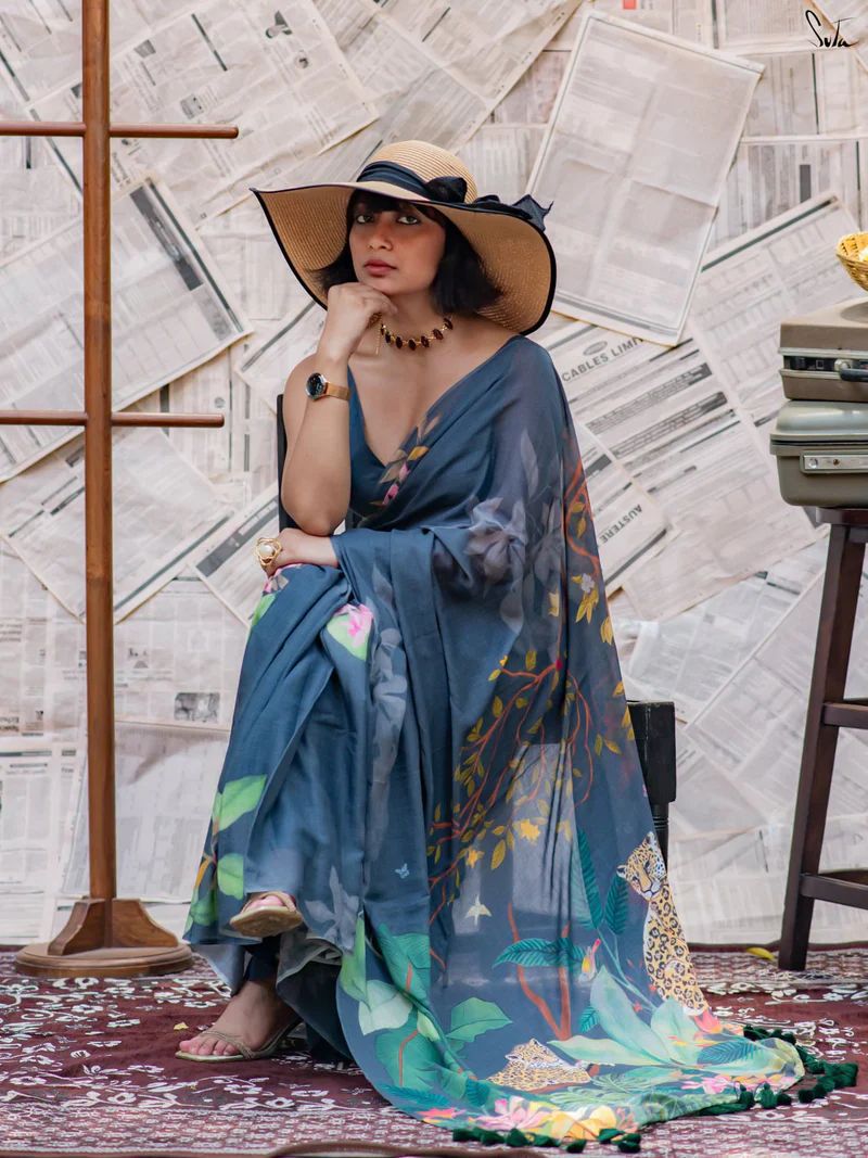 A Contemporary Interpretation of Traditional Drapes Against a Vintage Newsprint Backdrop