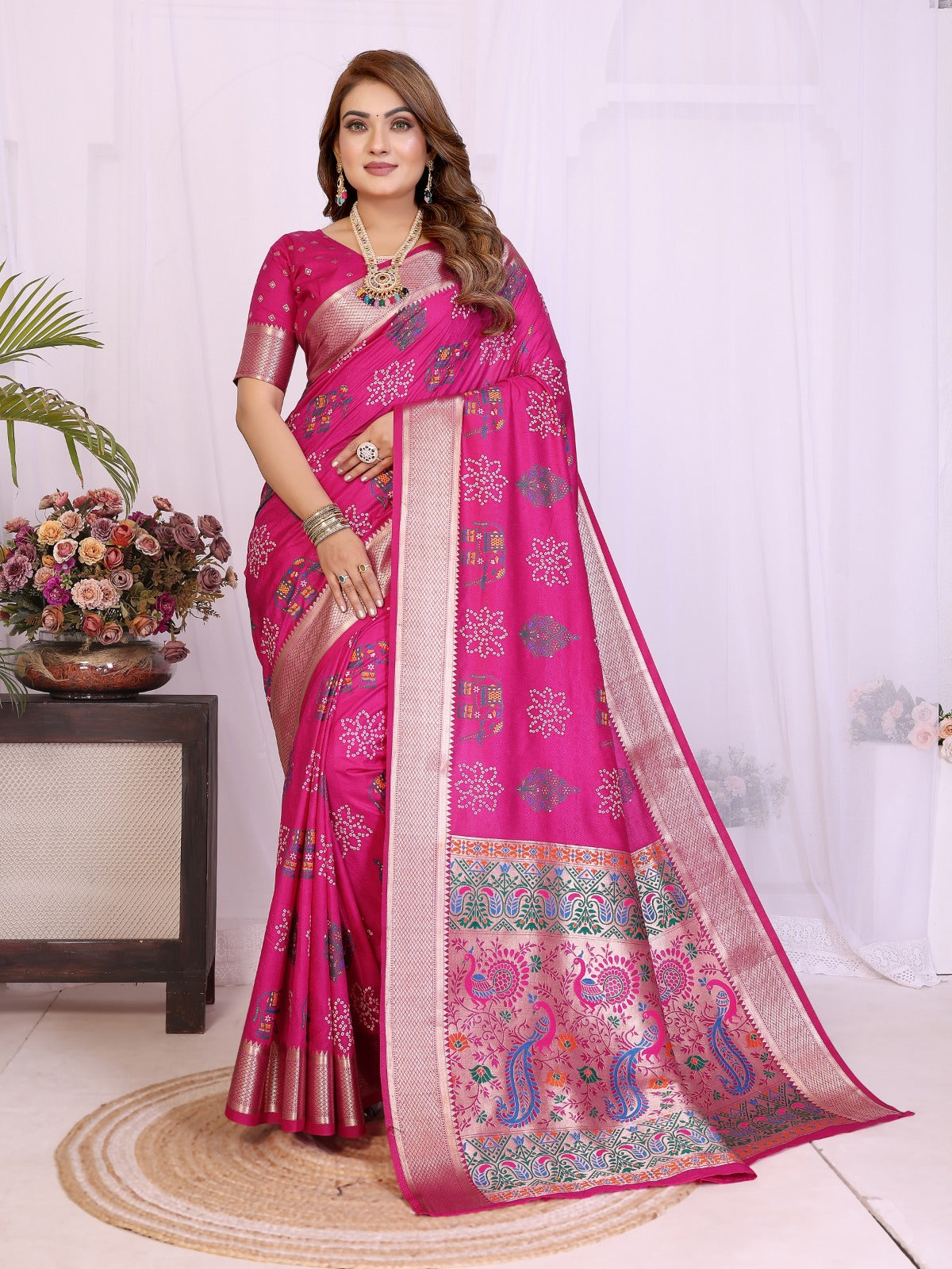 🍇Contrast Zari Weaving Border Blouse With Same Border🍇