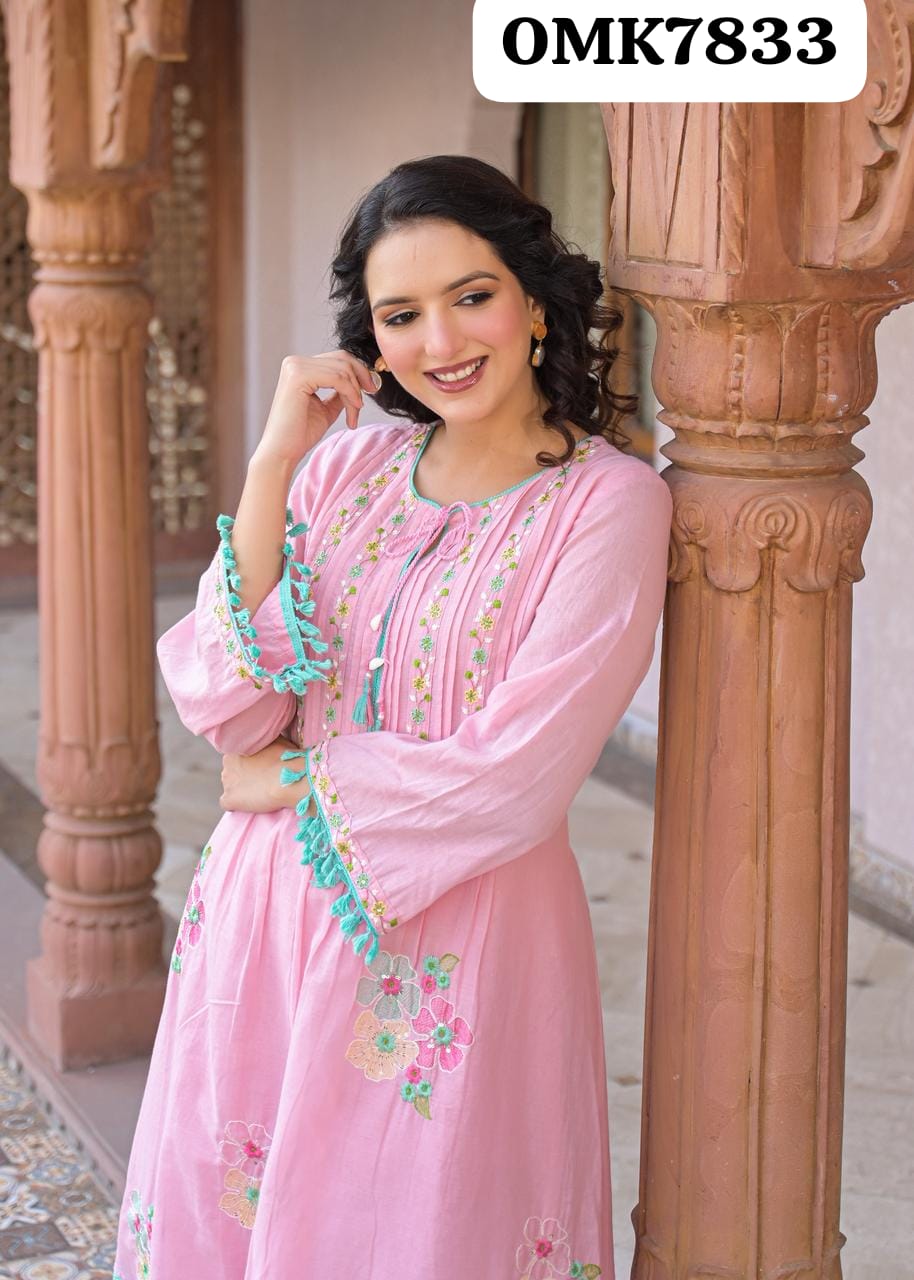 🕉️ BEAUTIFUL  IMPORTED MULMUL EMB FABRIC CORD SET*🕉️