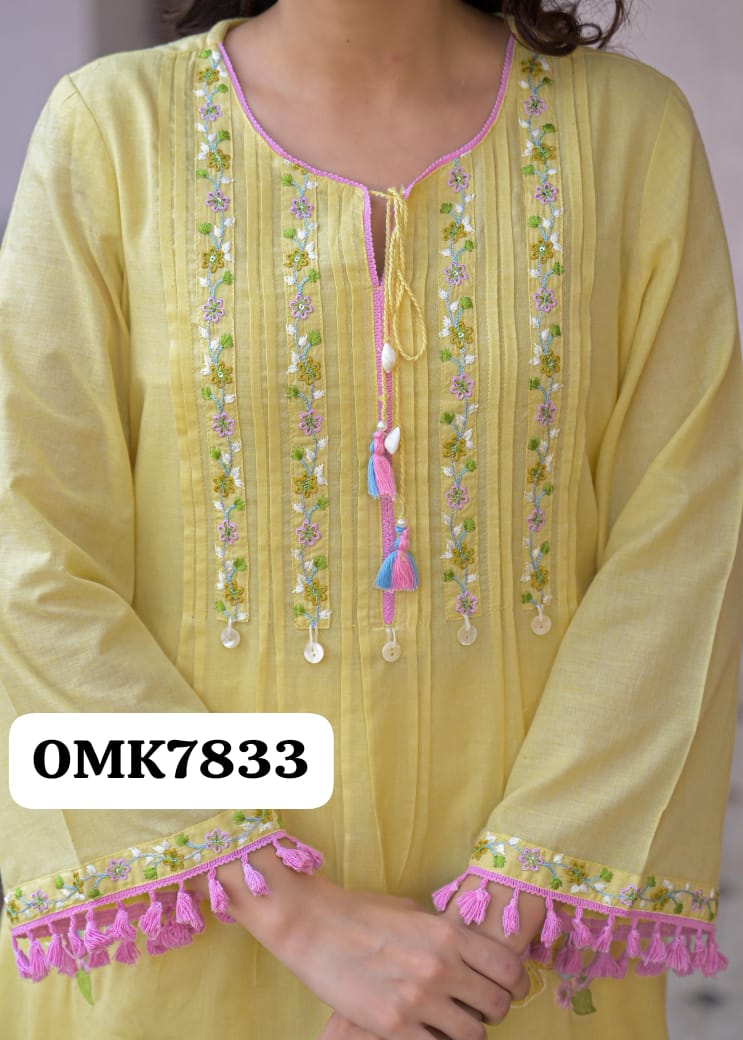 🕉️ BEAUTIFUL  IMPORTED MULMUL EMB FABRIC CORD SET*🕉️