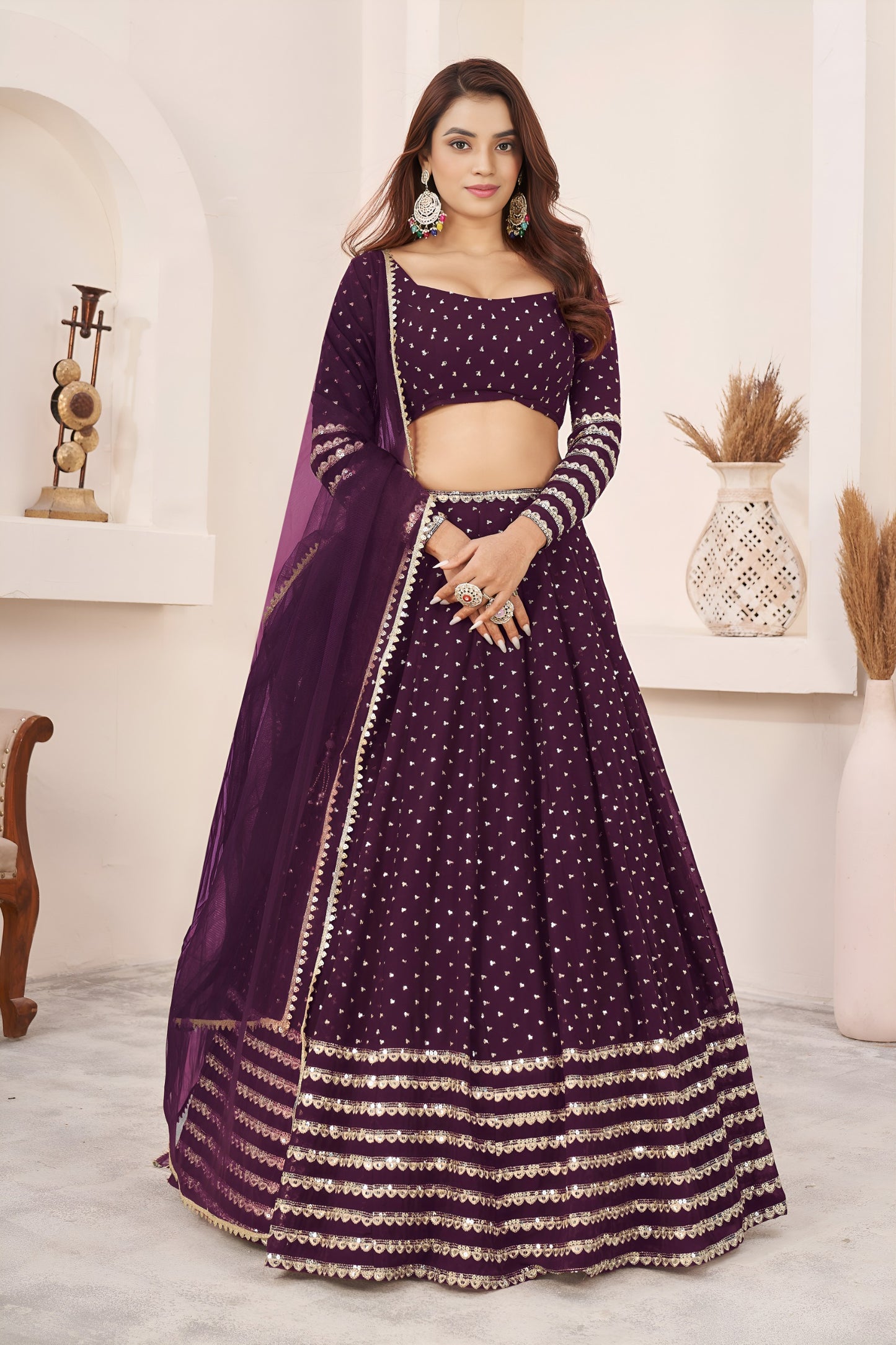 💜 Royal Wine Lehenga Choli 💜