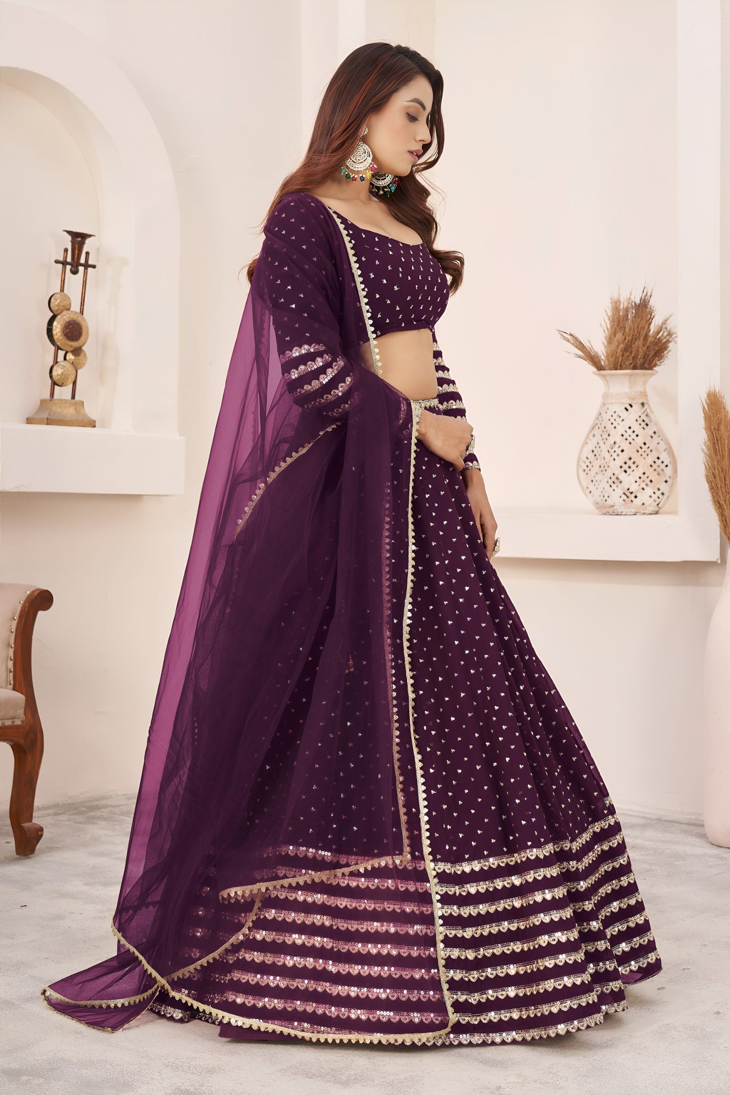 💜 Royal Wine Lehenga Choli 💜