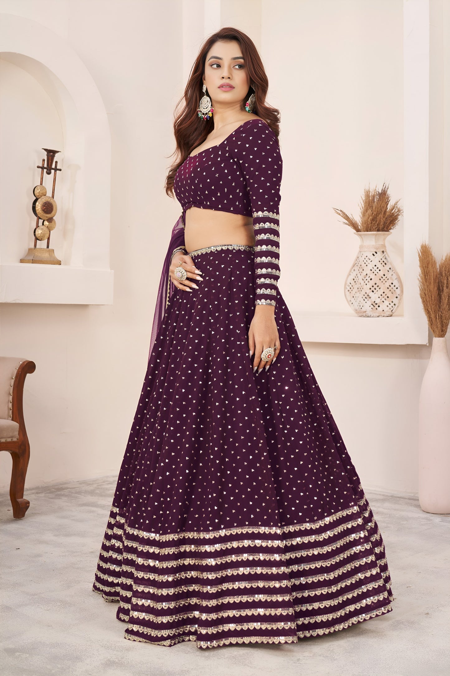 💜 Royal Wine Lehenga Choli 💜