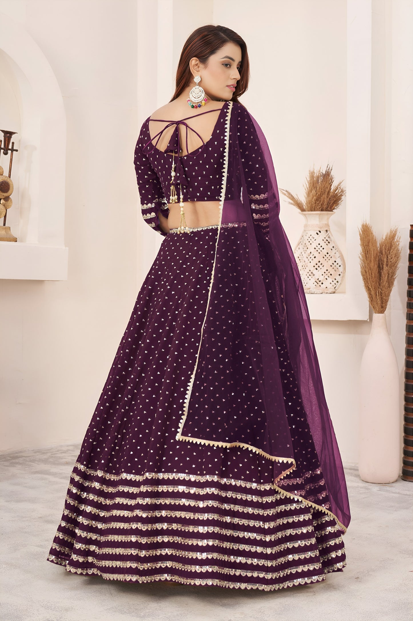 💜 Royal Wine Lehenga Choli 💜