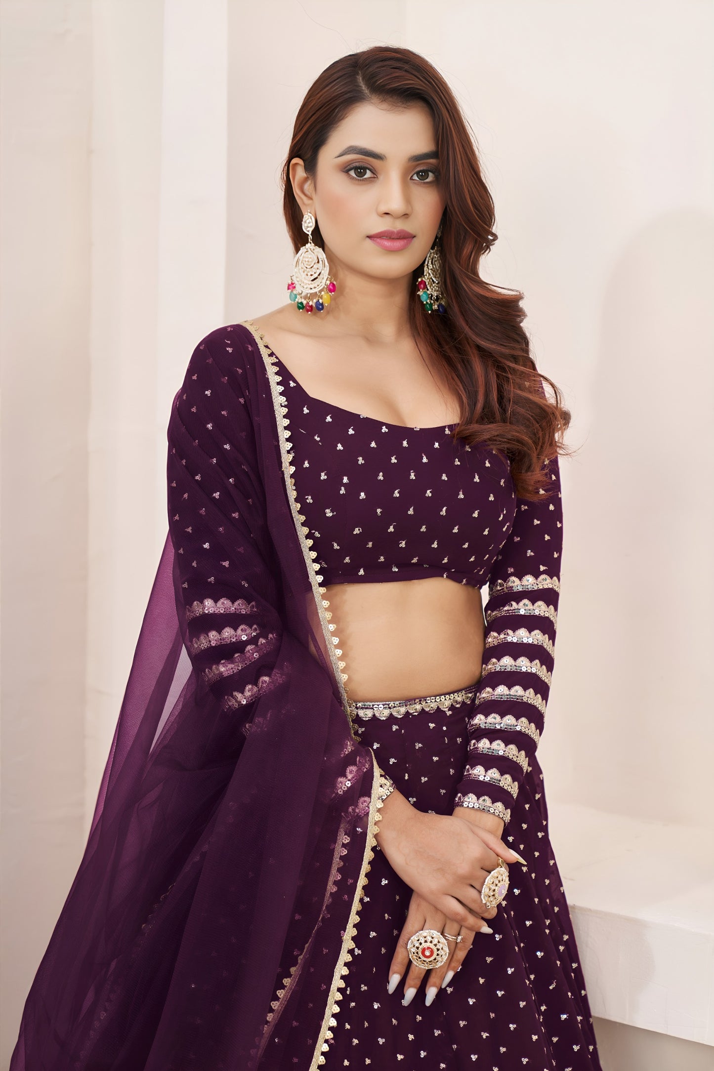 💜 Royal Wine Lehenga Choli 💜
