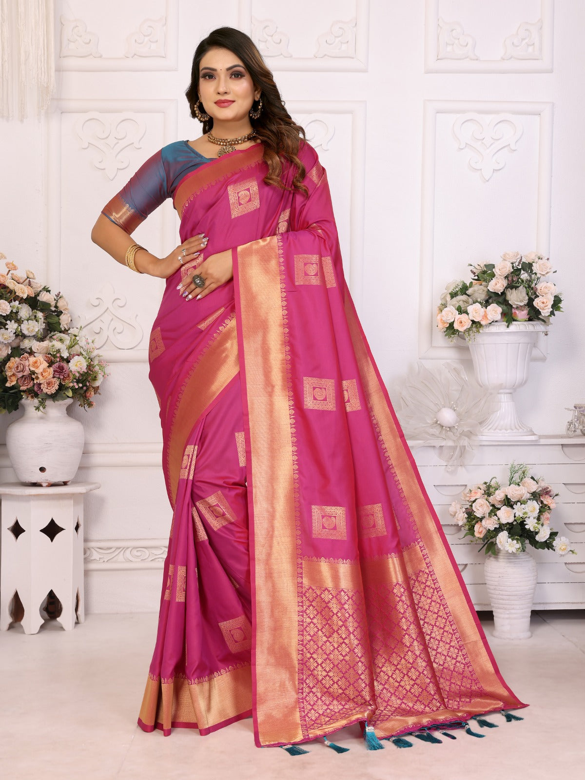 Presenting super pretty and beautiful premium Lichi soft Silk sarees!