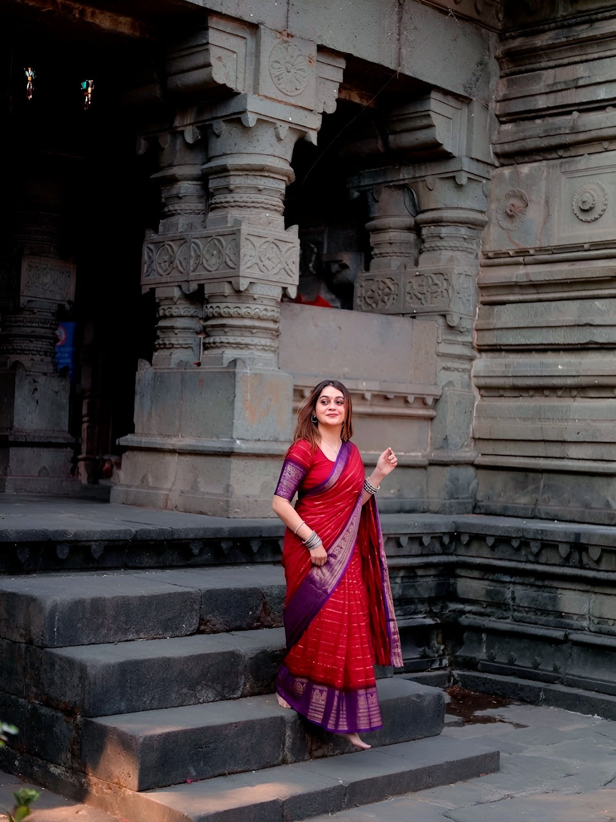 Light on the body, elegant in style  A crepe stripe weaving saree made for everyday comfort ✨